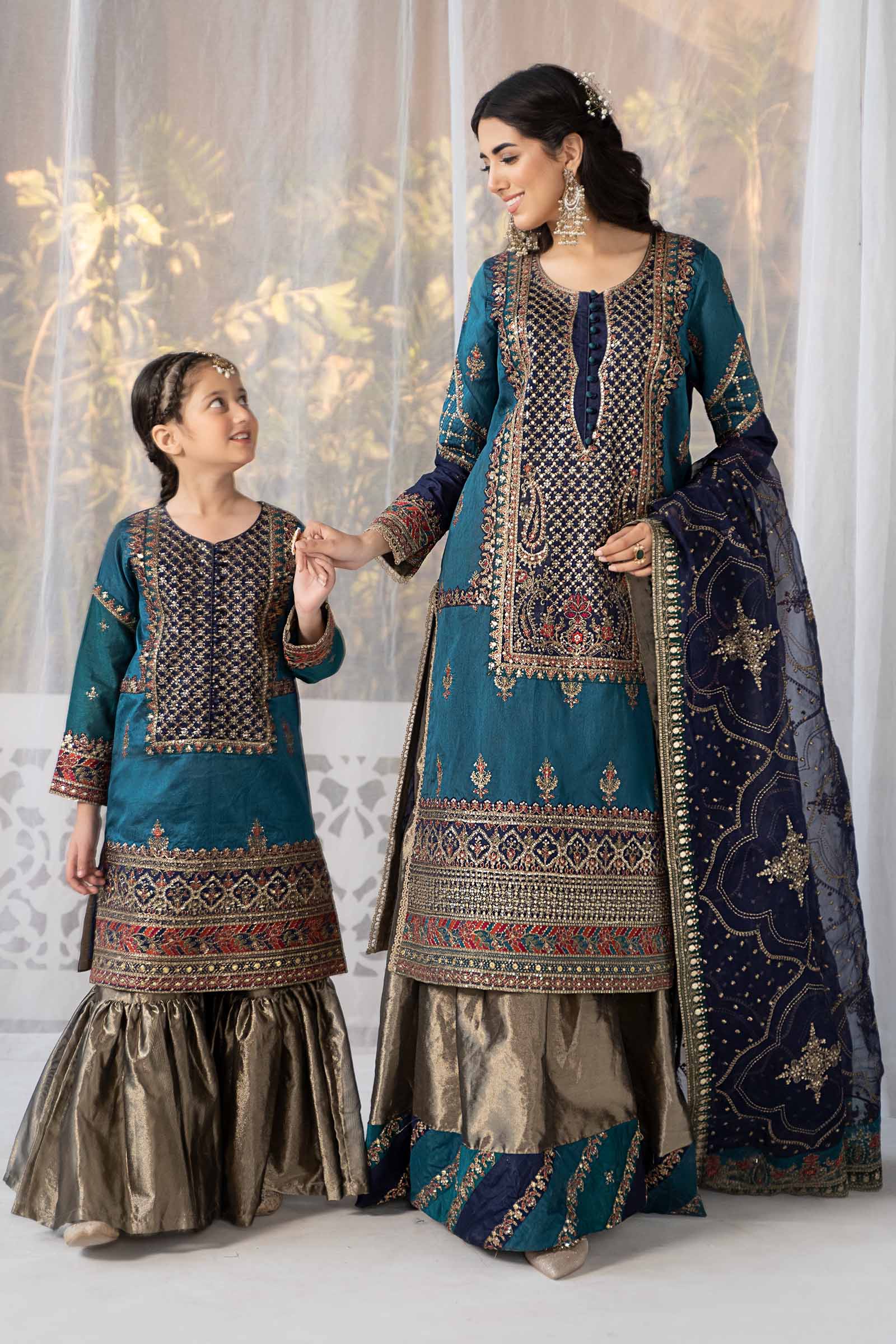 3 Piece Embroidered Raw Silk Suit - Image 11