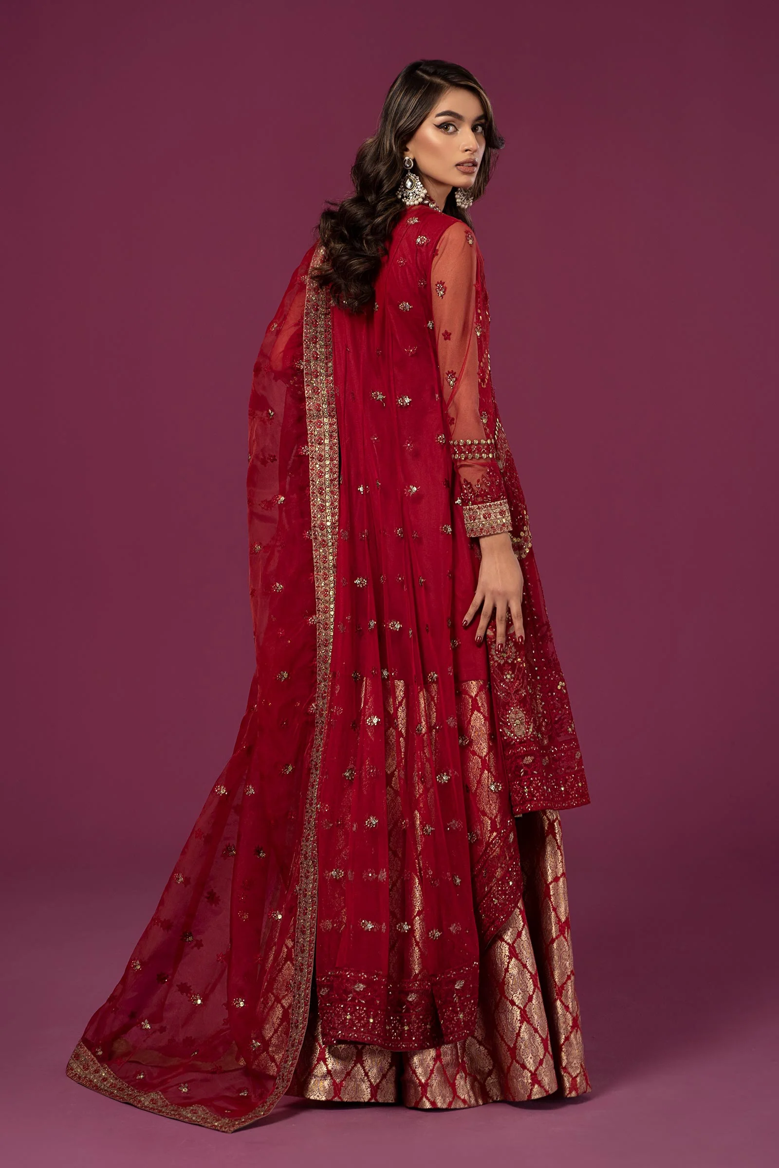 3 Piece Embroidered Net Suit - Image 6