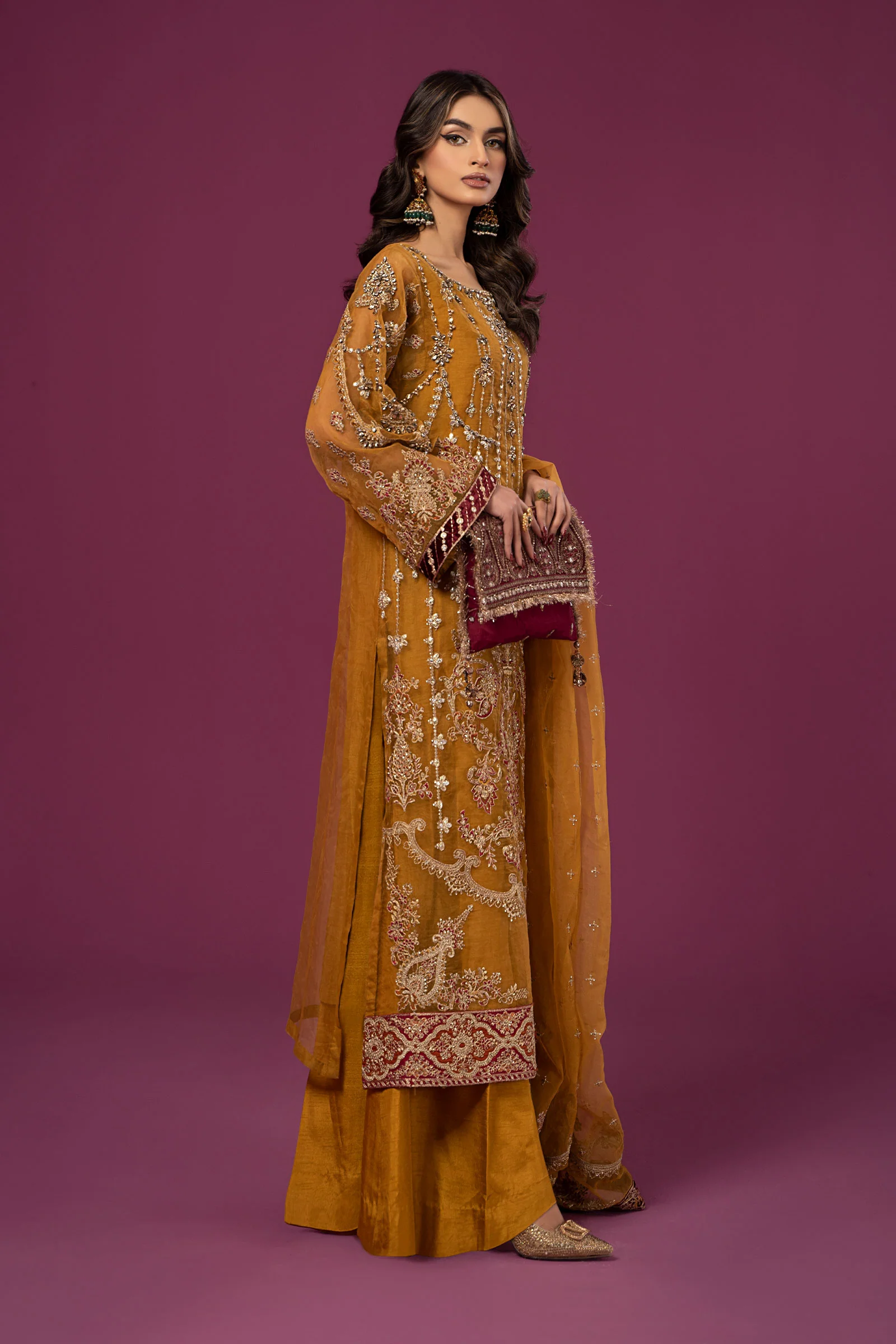3 Piece Embroidered Organza Suit - Image 6