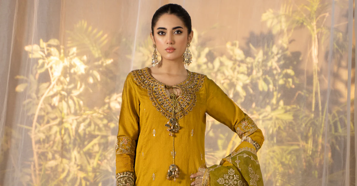 3 Piece Embroidered Raw Silk Suit - Image 7