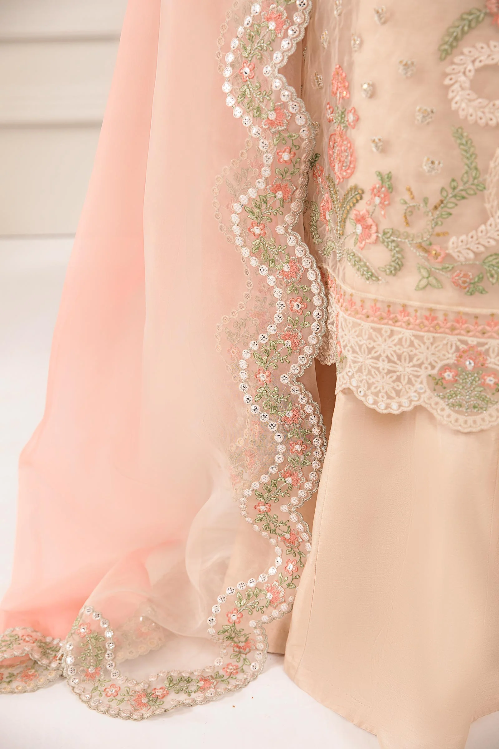 3 Piece Embroidered Organza Suit - Image 5