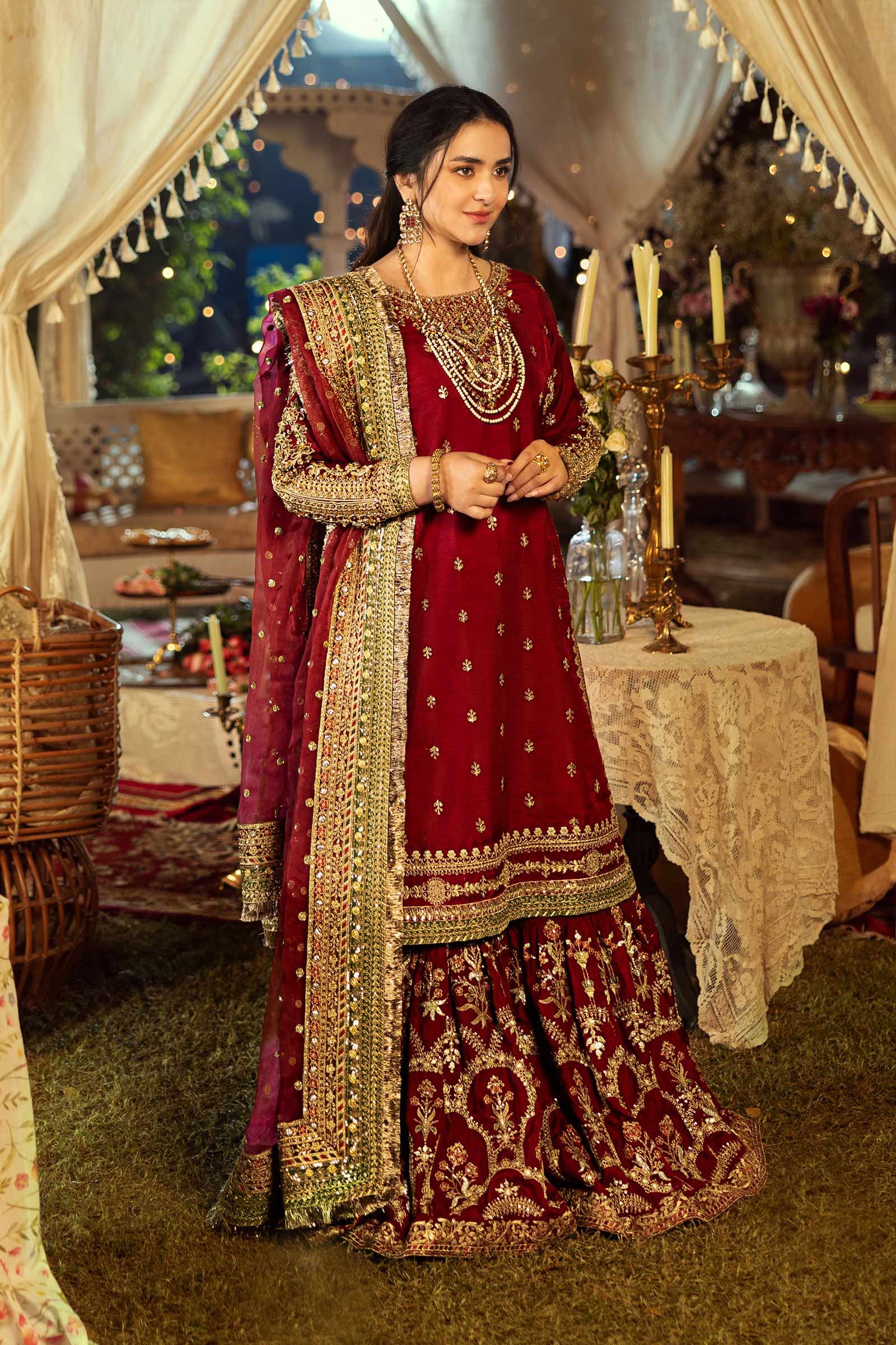 3 Piece Embroidered Raw Silk Suit - Image 3