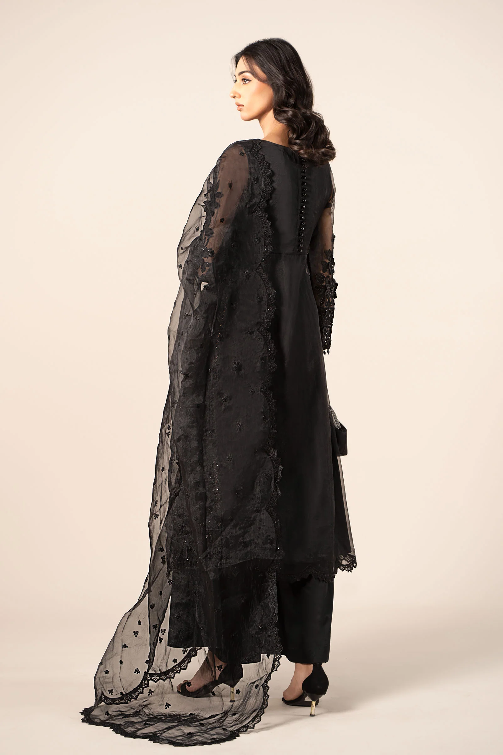 3 Piece Embroidered Organza Suit - Image 14