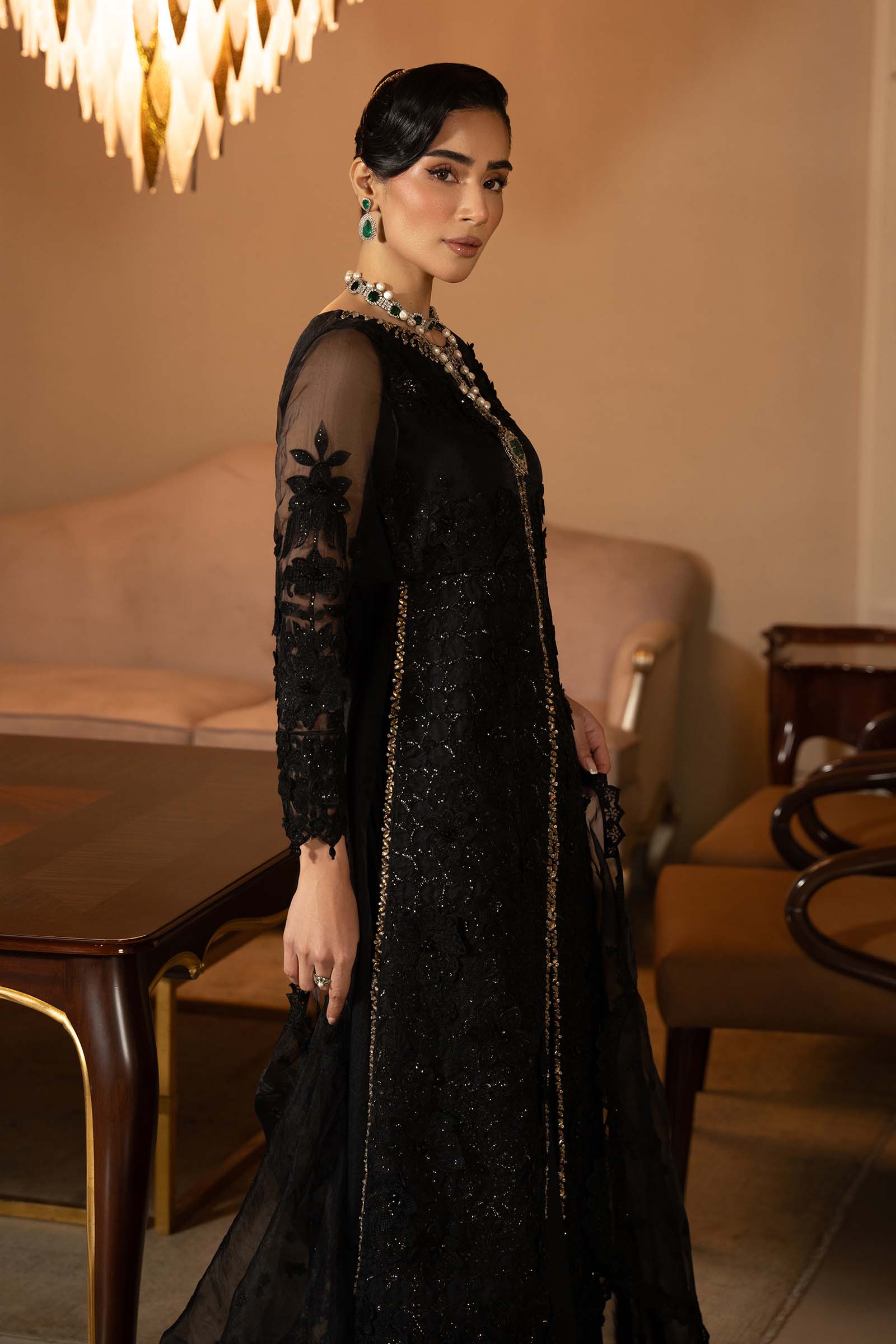 3 Piece Embroidered Organza Suit - Image 6
