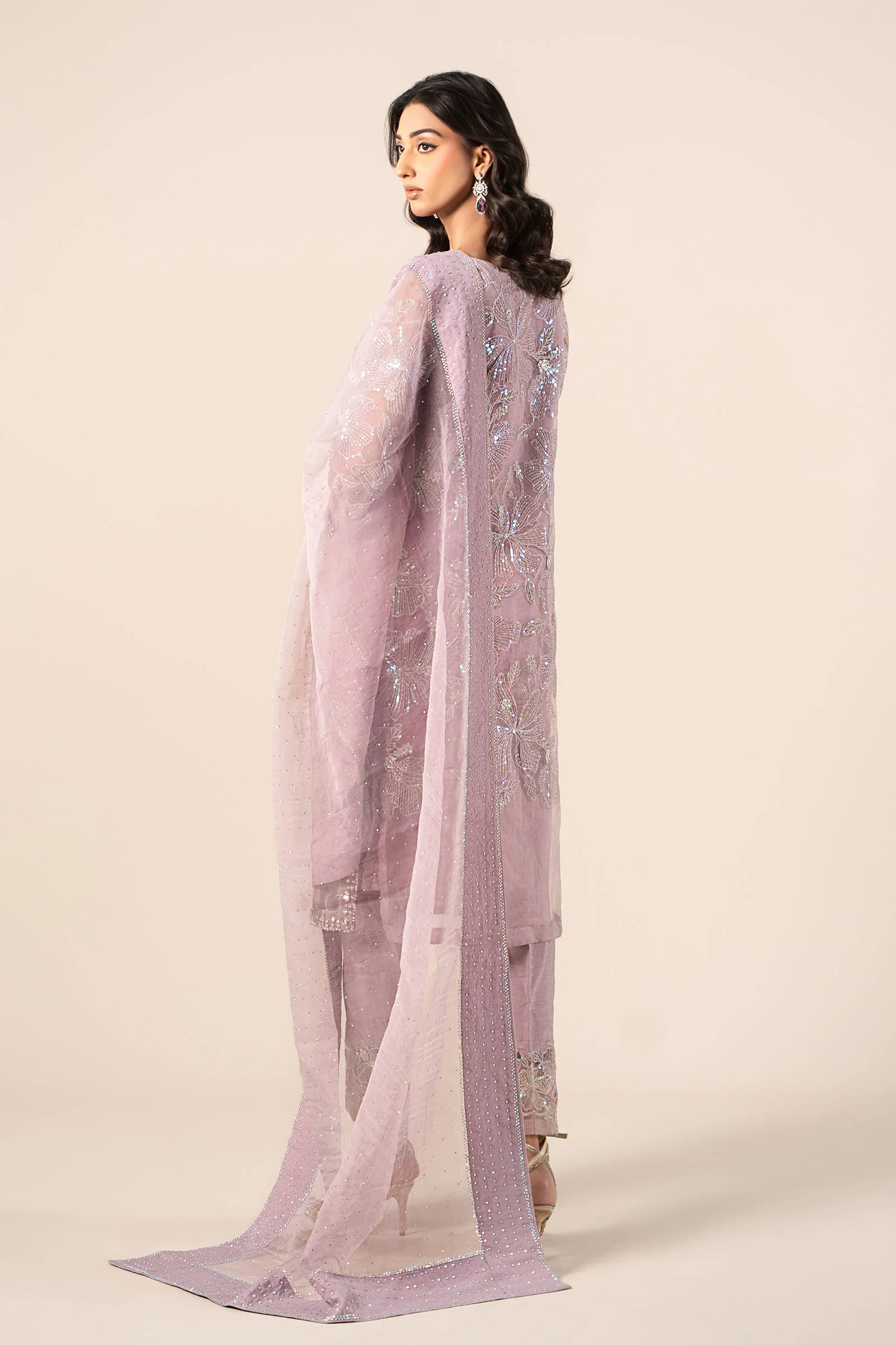 3 Piece Embroidered Organza Suit - Image 13