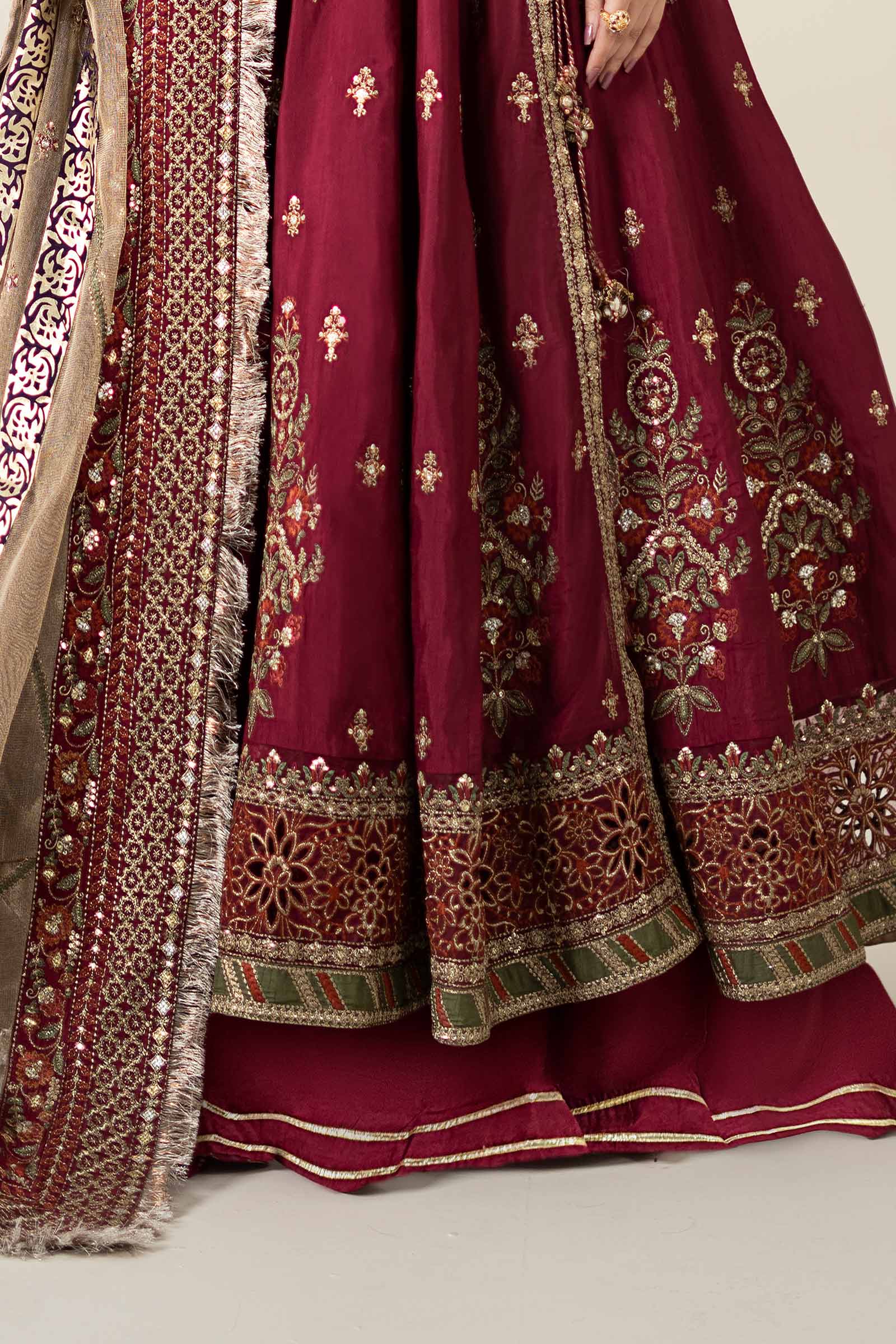 3 Piece Embroidered Raw Silk Suit - Image 6