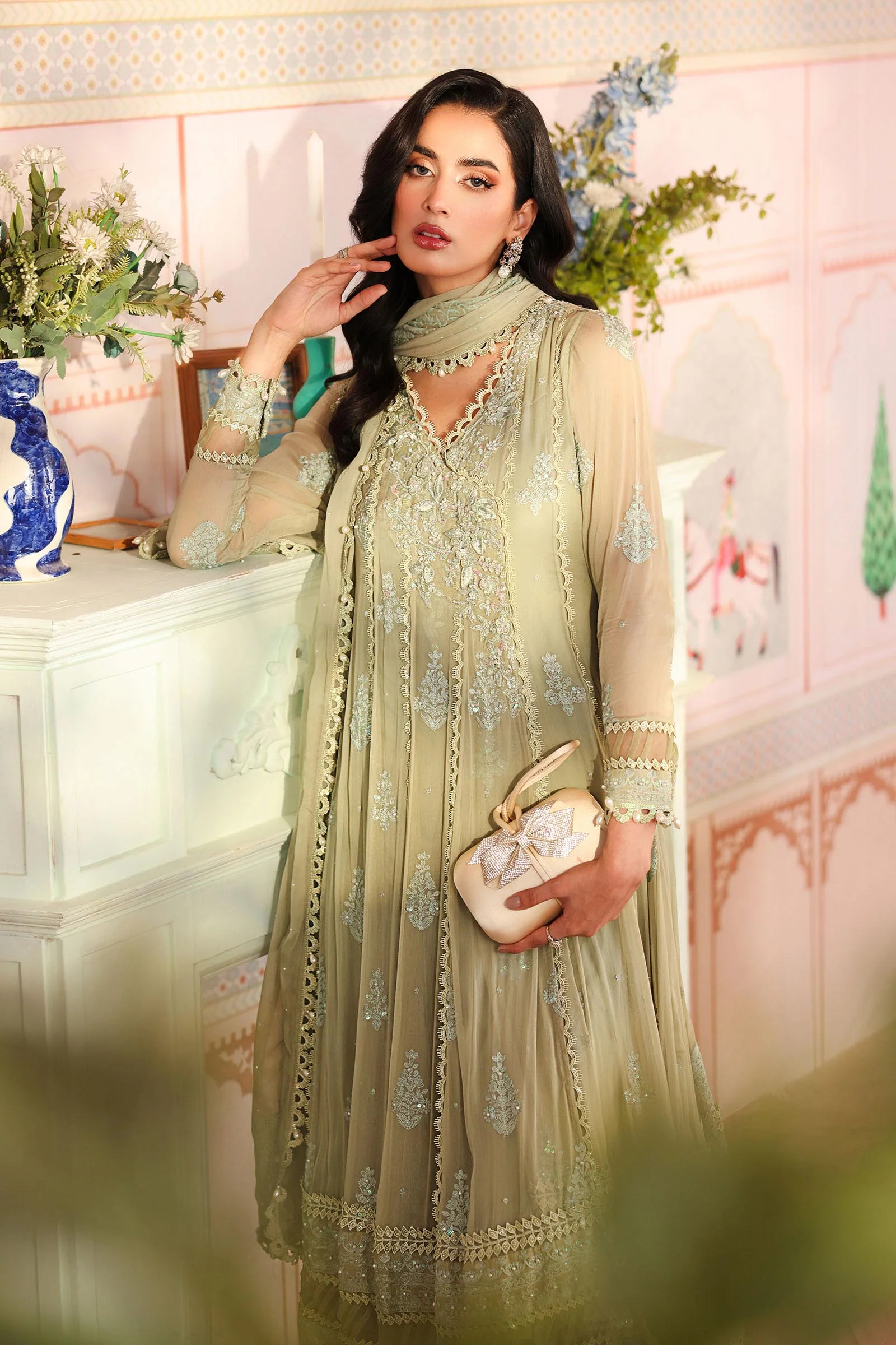 3 Piece Embroidered Chiffon Suit - Image 3