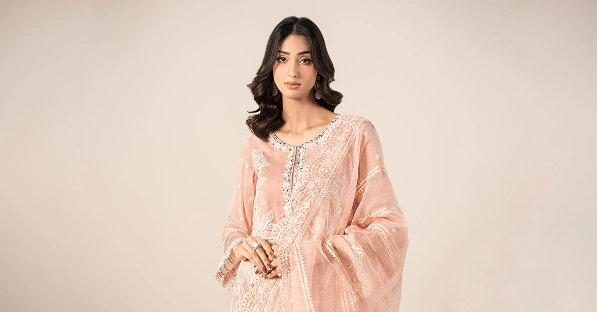 3 Piece Embroidered Chiffon Suit - Image 18