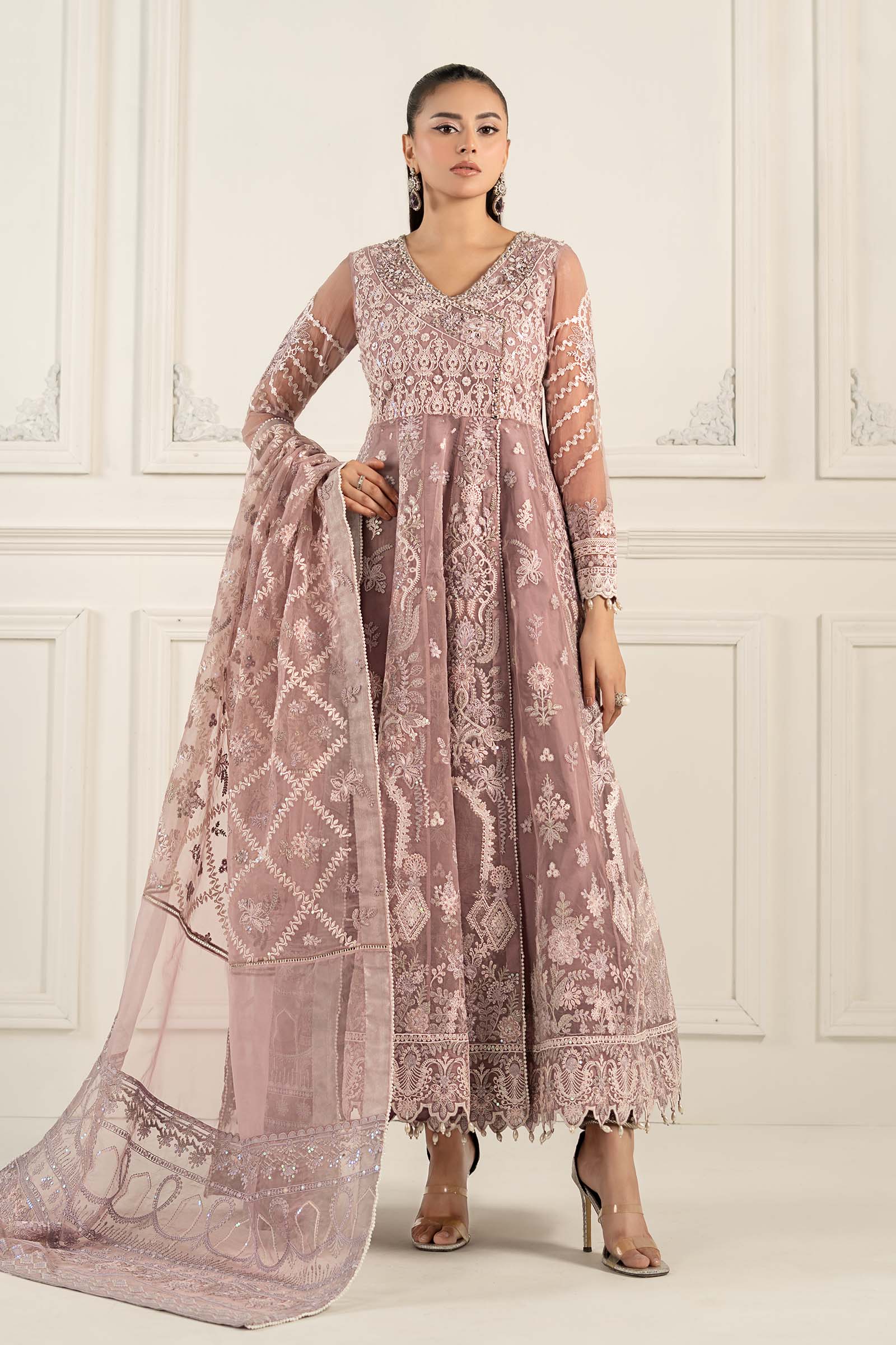 3 Piece Embroidered Organza Suit - Image 5