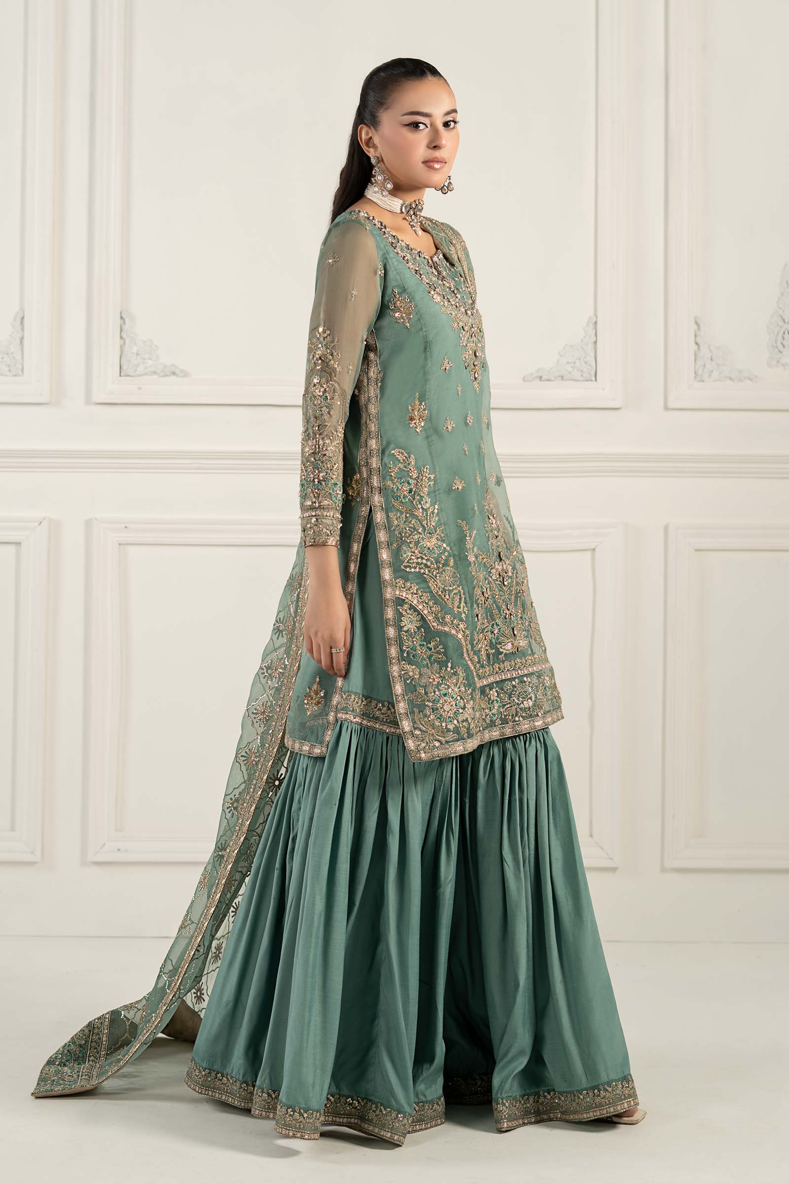 3 Piece Embroidered Organza Suit - Image 8