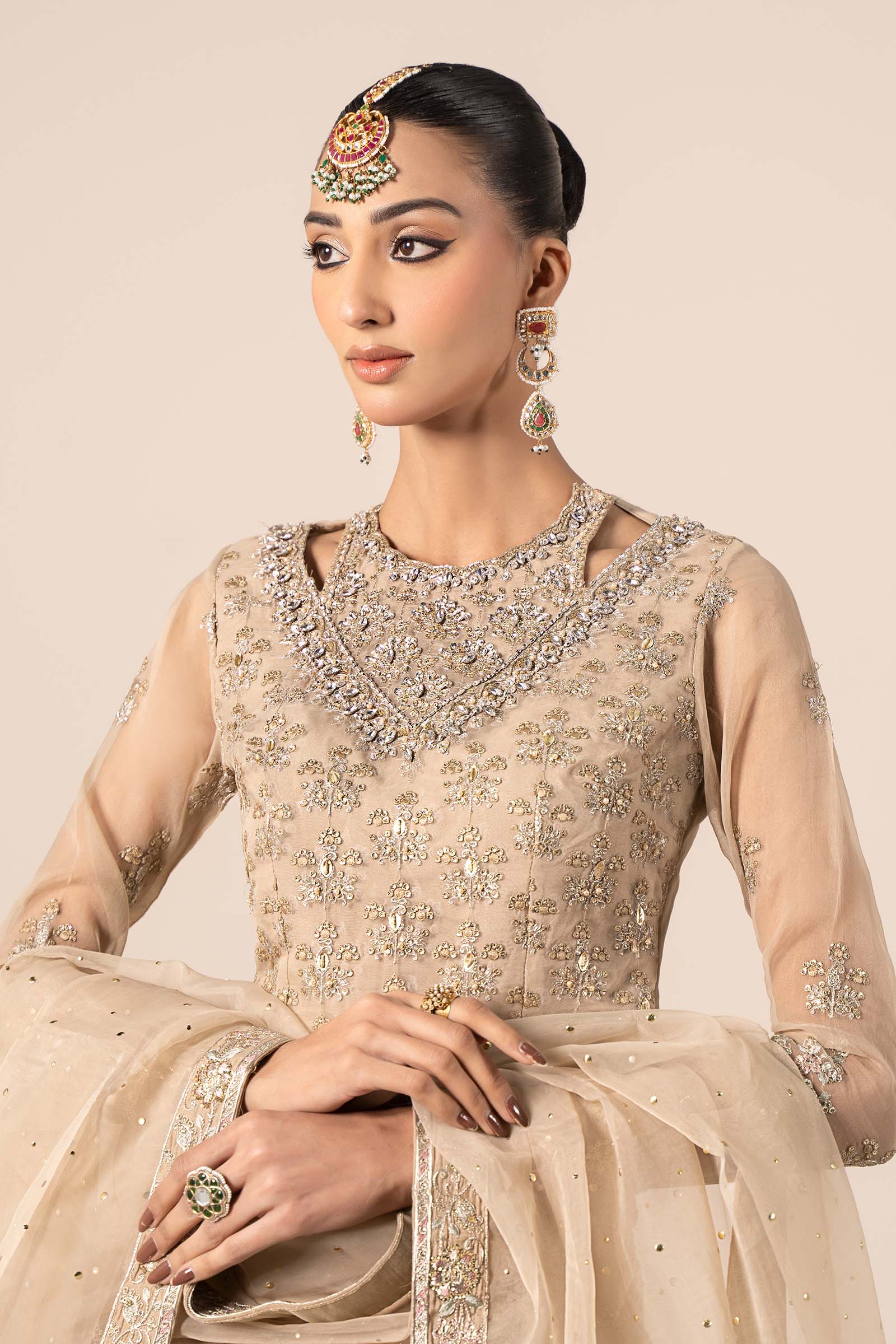 3 Piece Embroidered Organza Suit - Image 2