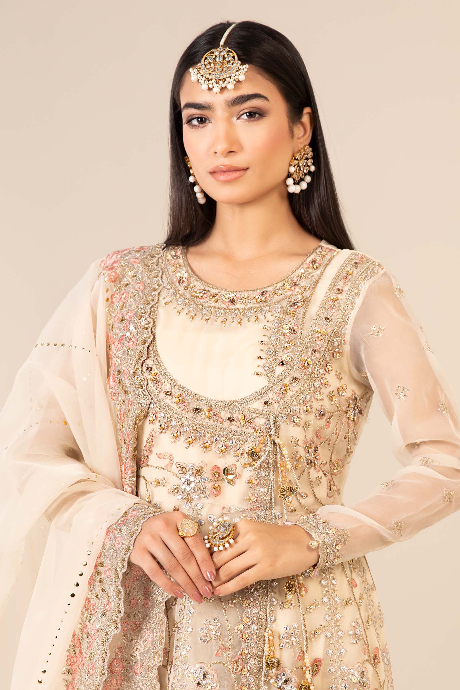3 Piece Embroidered Organza Suit - Image 3