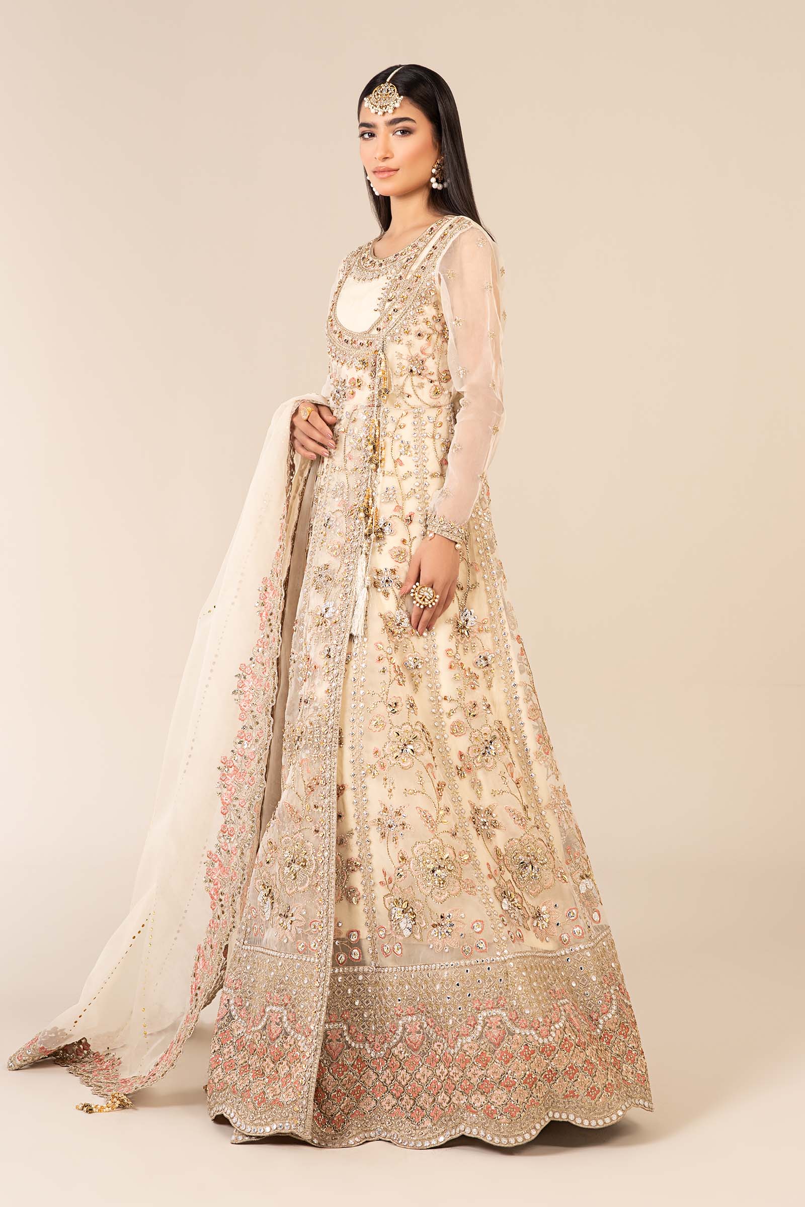 3 Piece Embroidered Organza Suit - Image 4