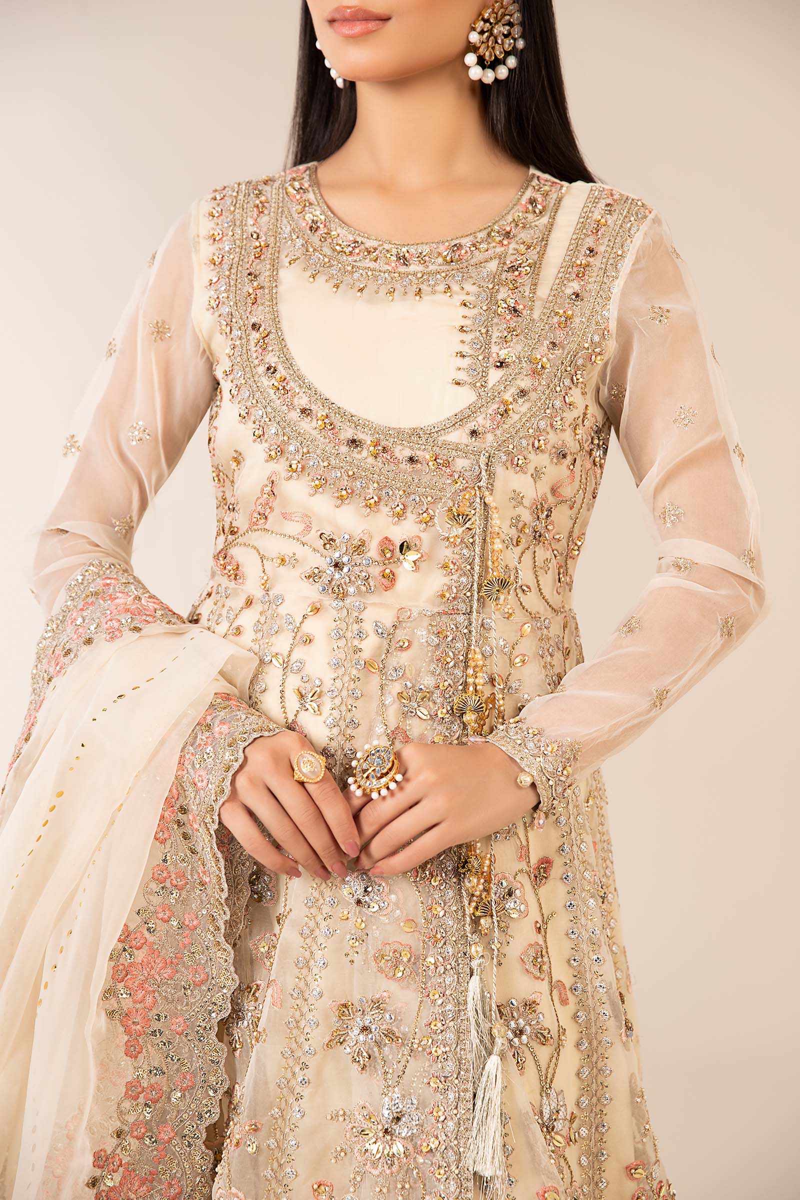 3 Piece Embroidered Organza Suit - Image 6