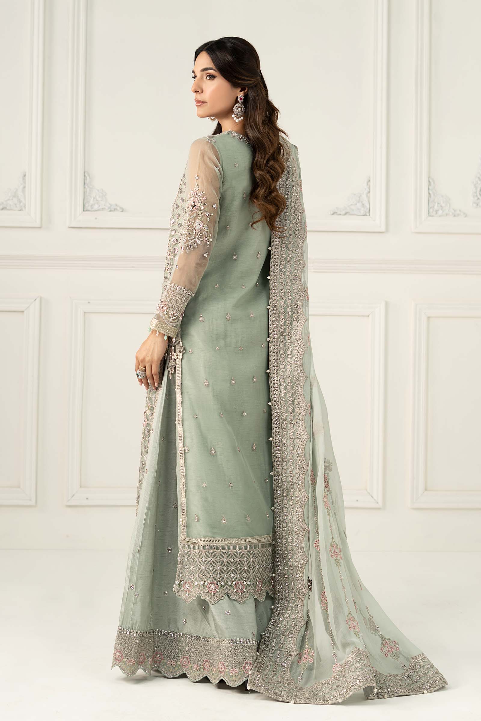 3 Piece Embroidered Raw Silk Suit - Image 10