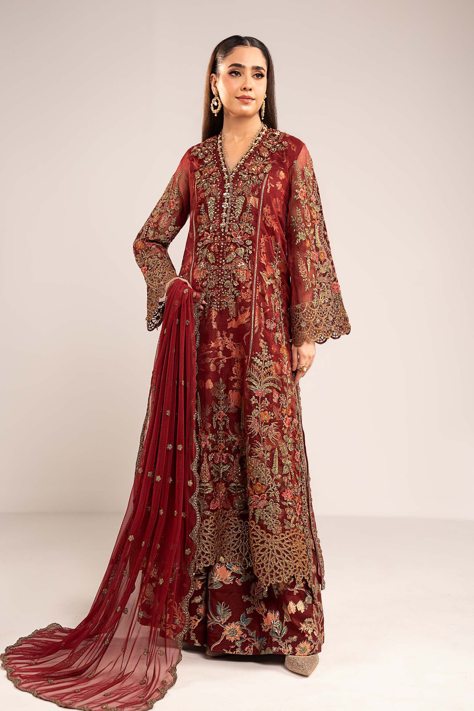3 Piece Embroidered Organza Suit - Image 2