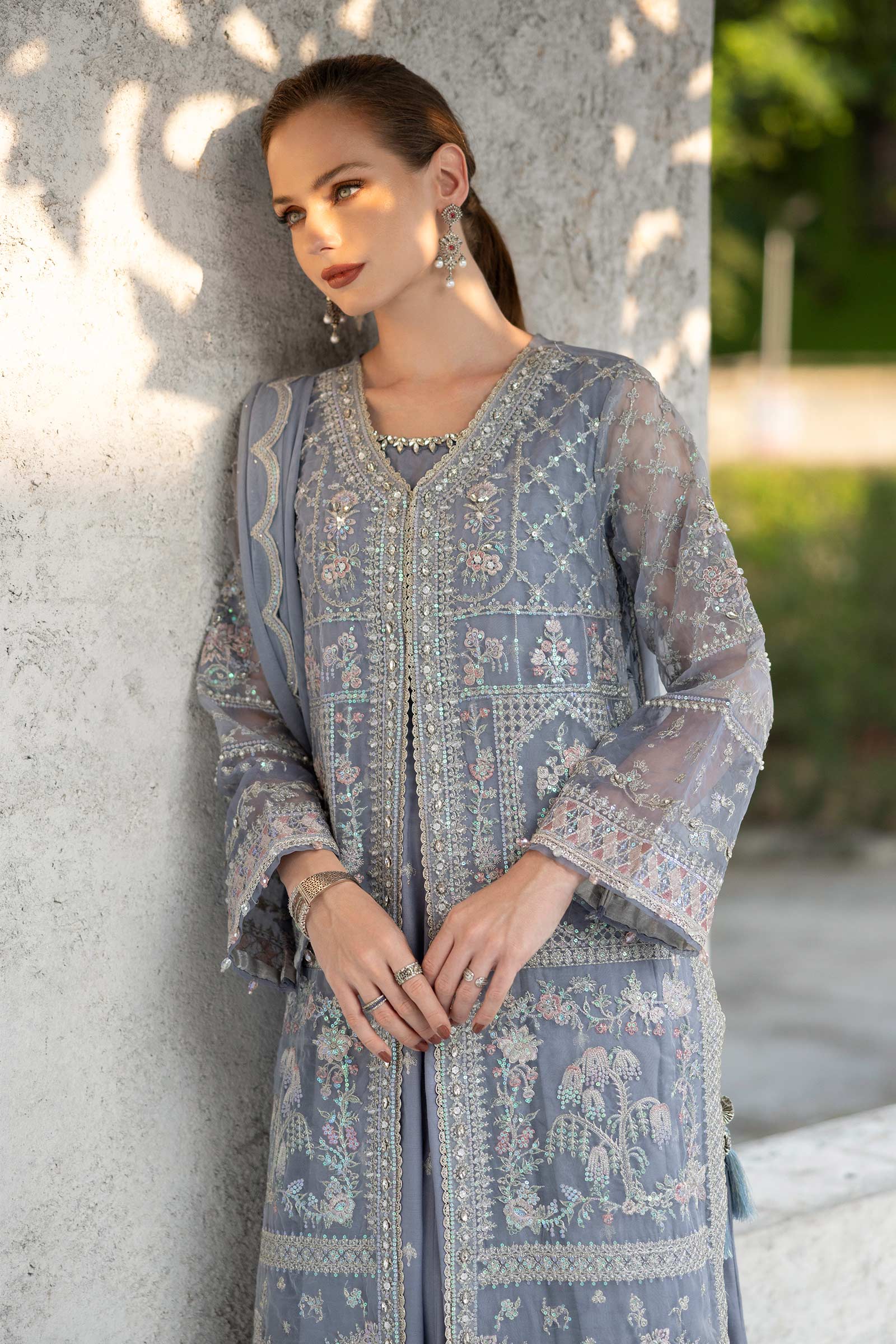 3 Piece Embroidered Organza Suit - Image 2