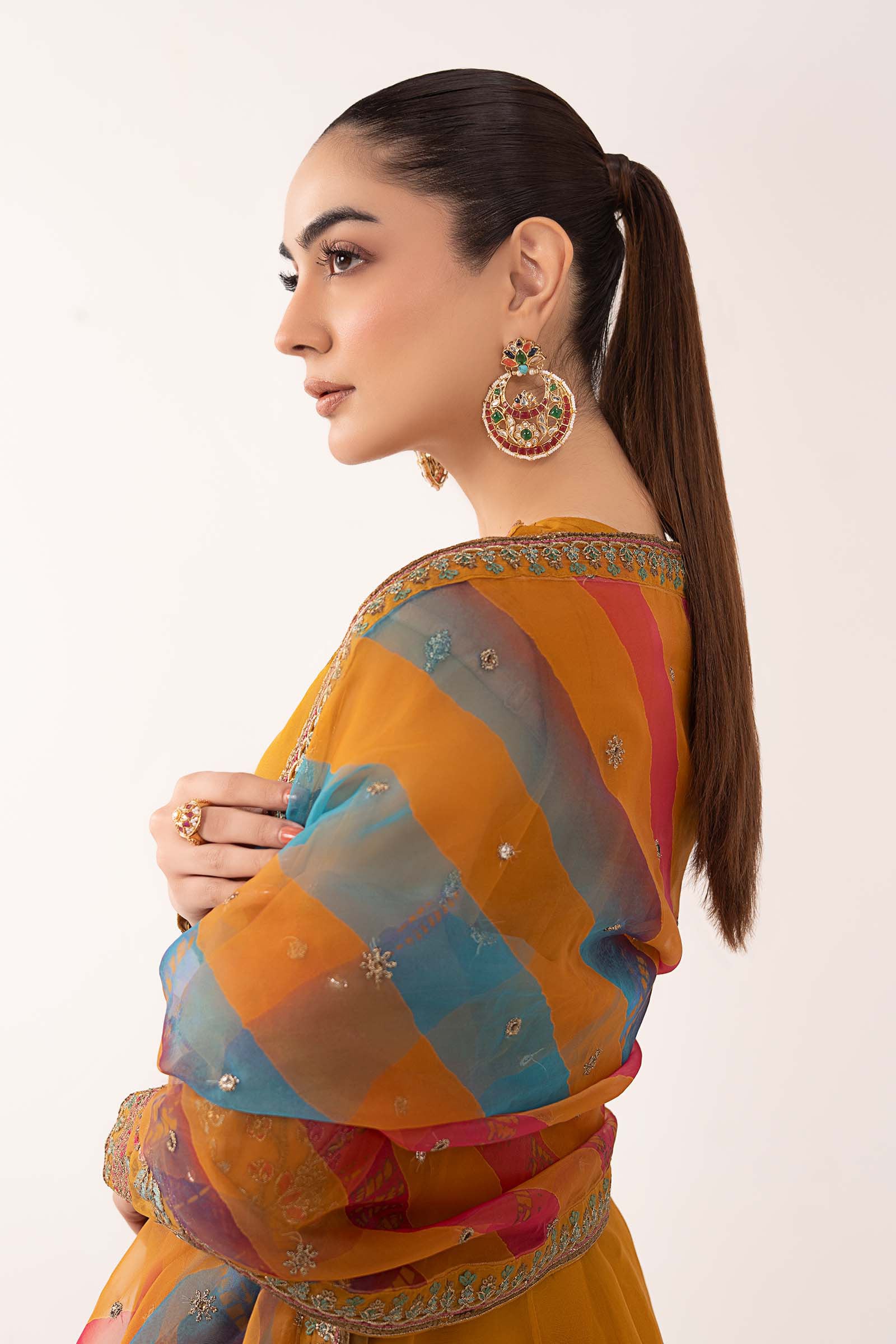 3 Piece Embroidered Organza Suit - Image 3