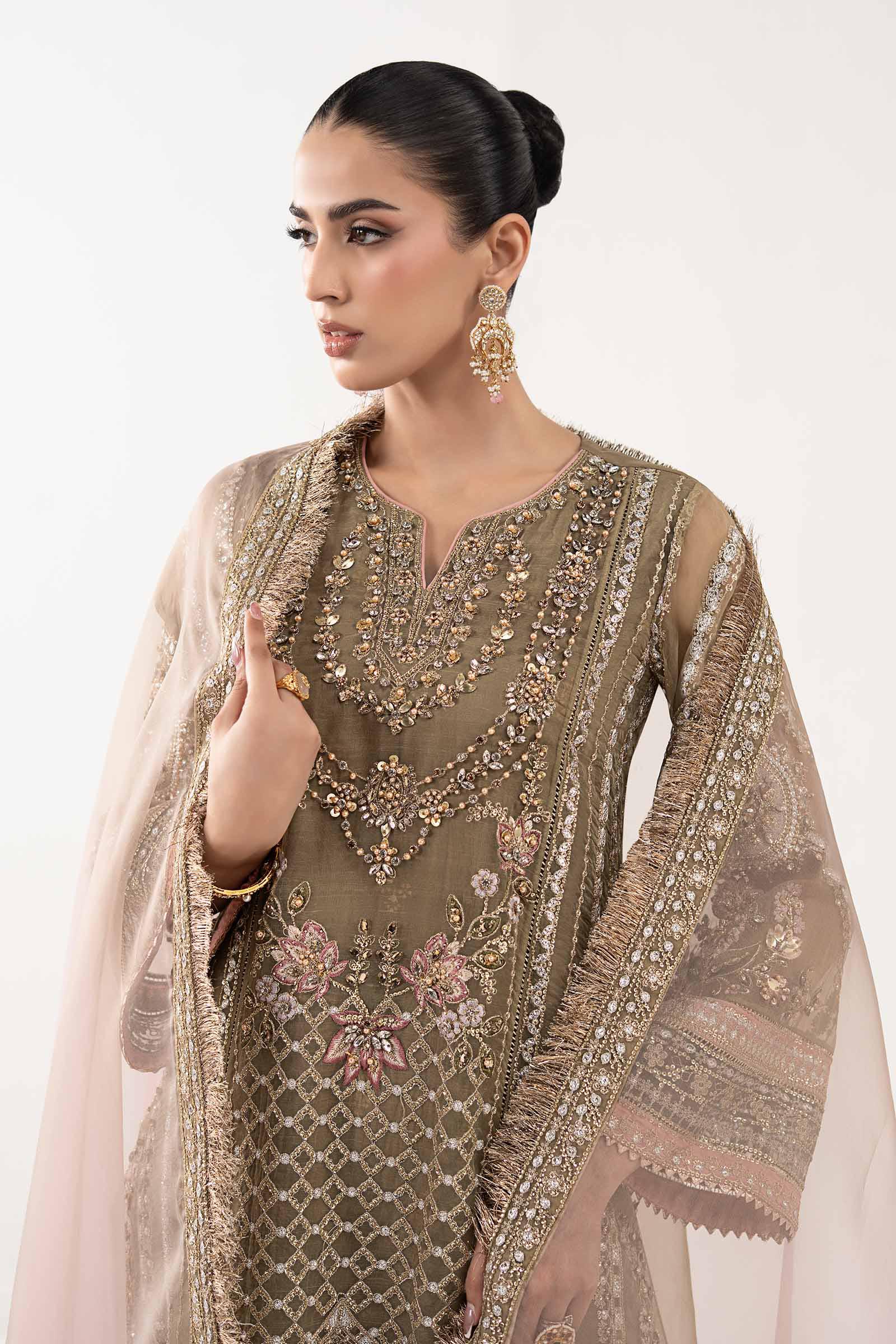 3 Piece Embroidered Organza Suit - Image 2