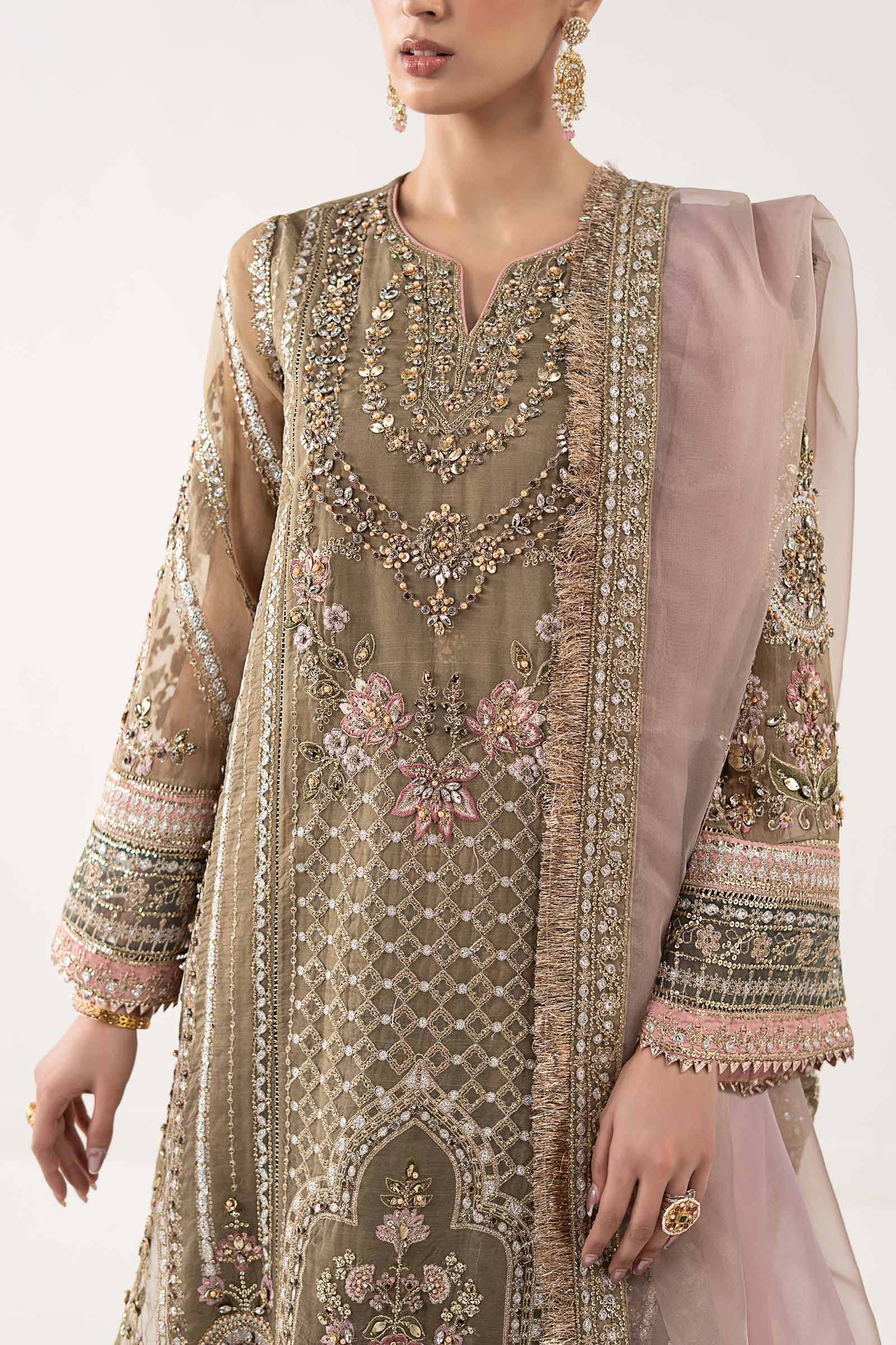 3 Piece Embroidered Organza Suit - Image 5