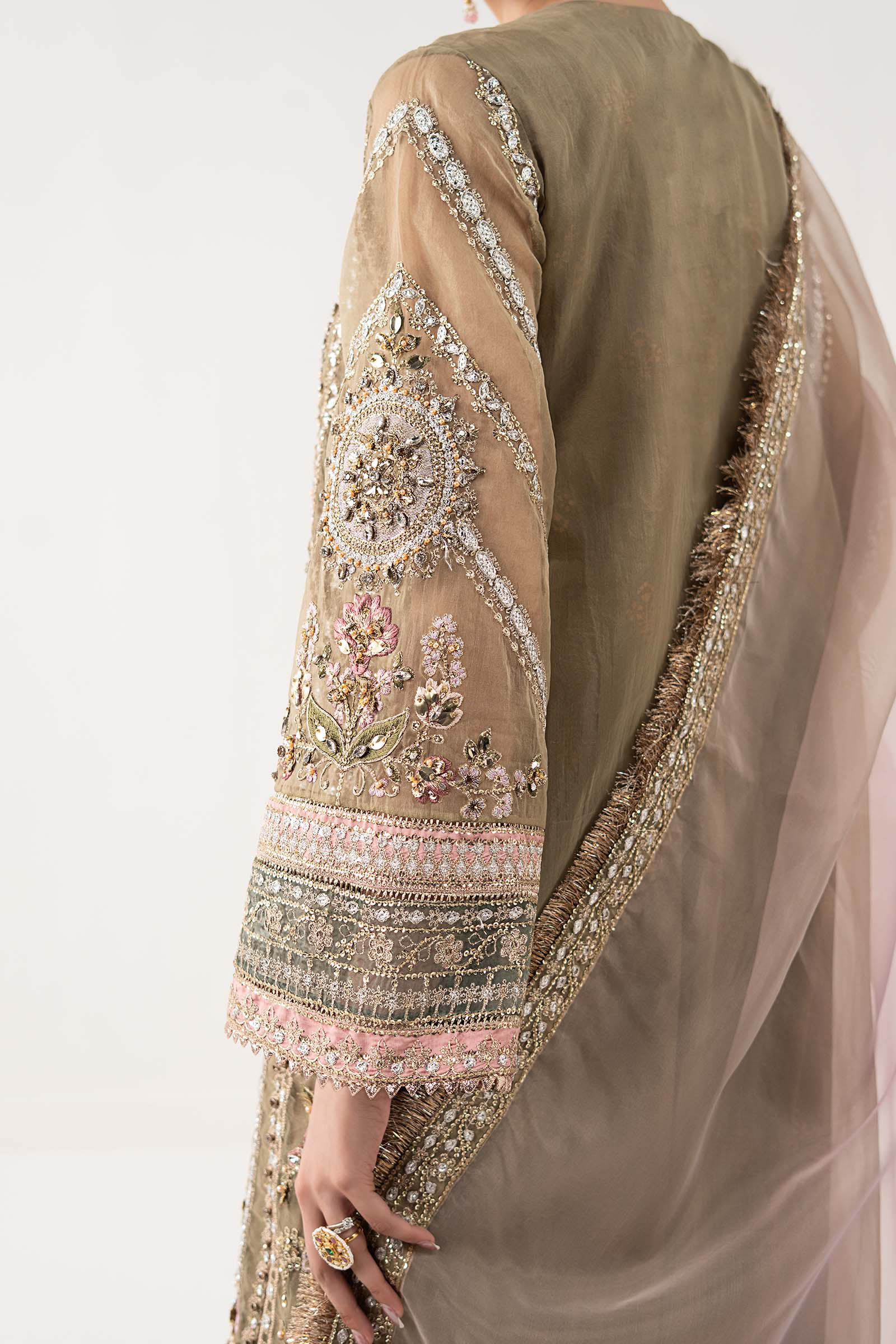 3 Piece Embroidered Organza Suit - Image 6
