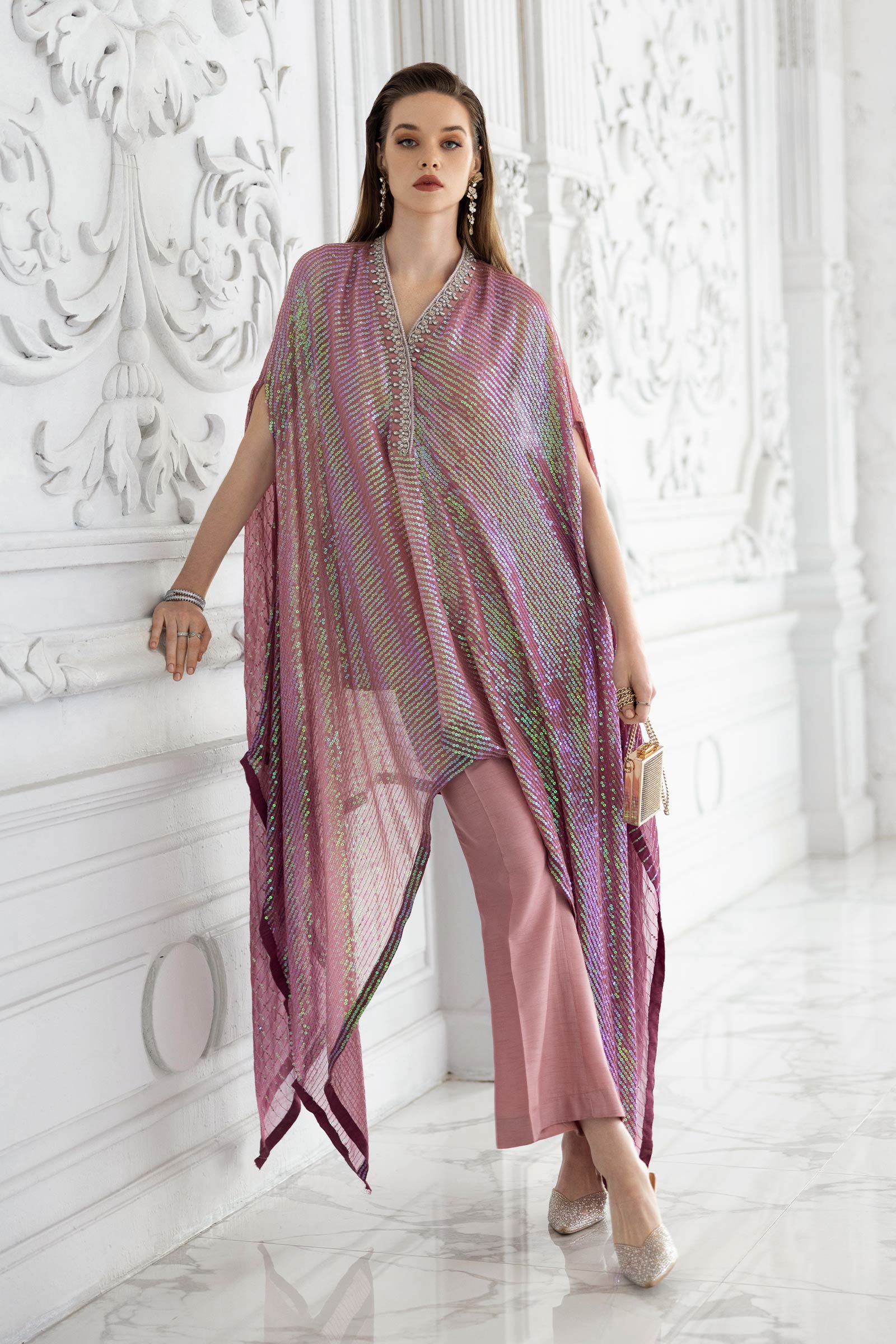 3 Piece Embroidered Chiffon Suit - Image 10