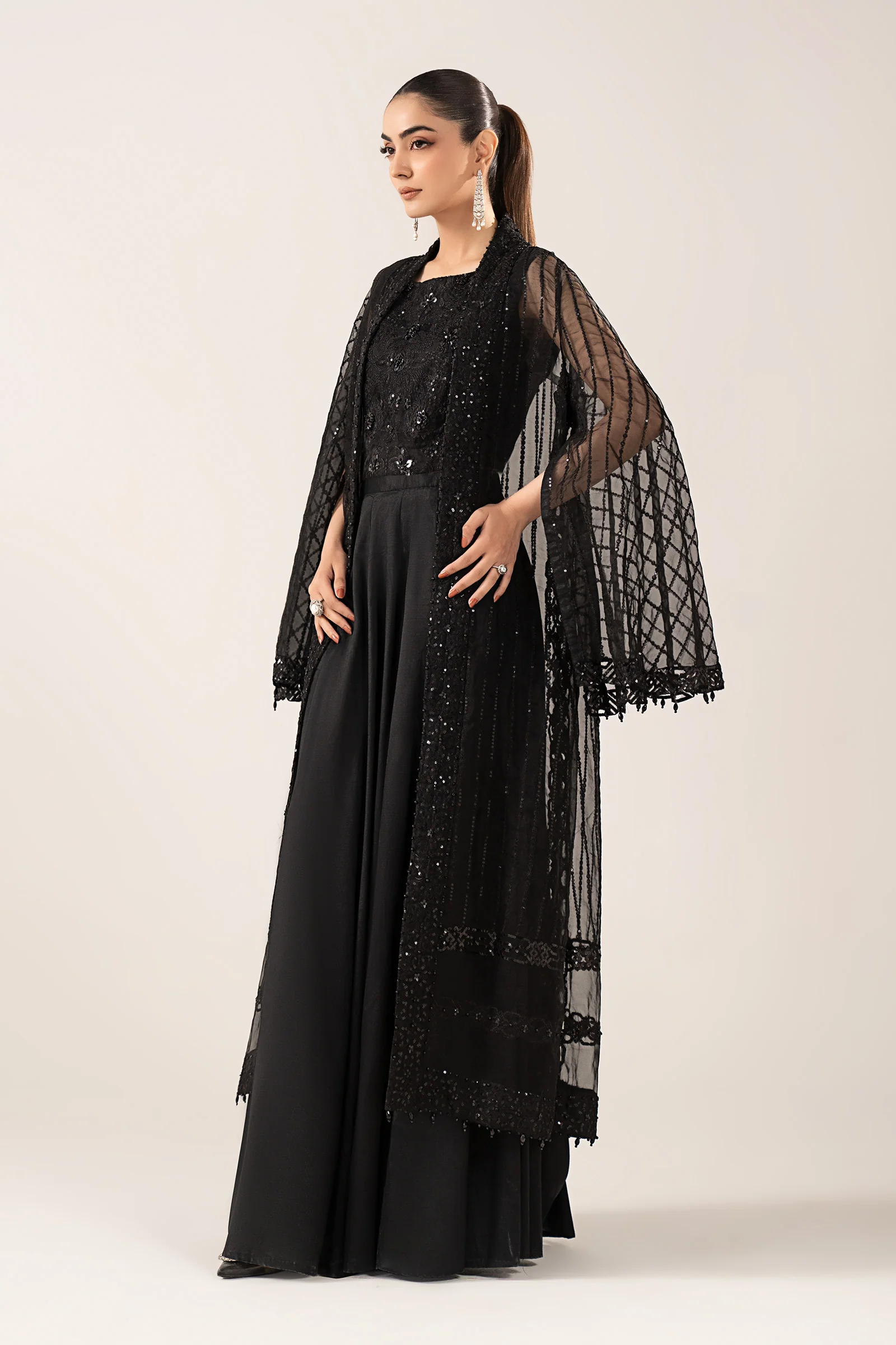 3 Piece Embroidered Organza Suit - Image 5