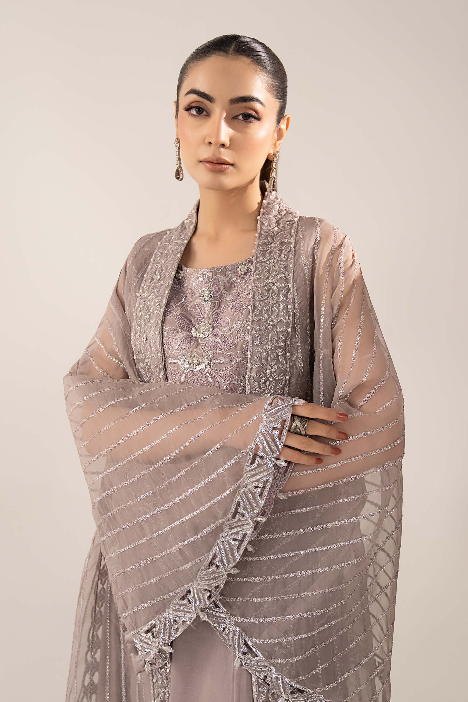 3 Piece Embroidered Organza Suit - Image 11
