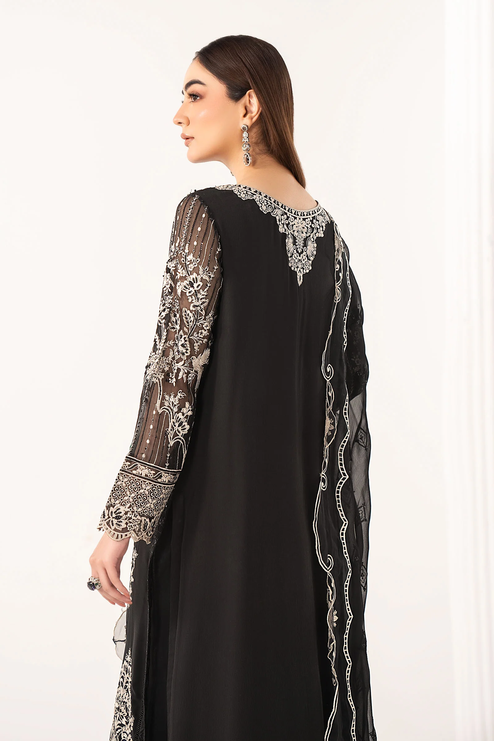 3 Piece Embroidered Chiffon Suit - Image 5