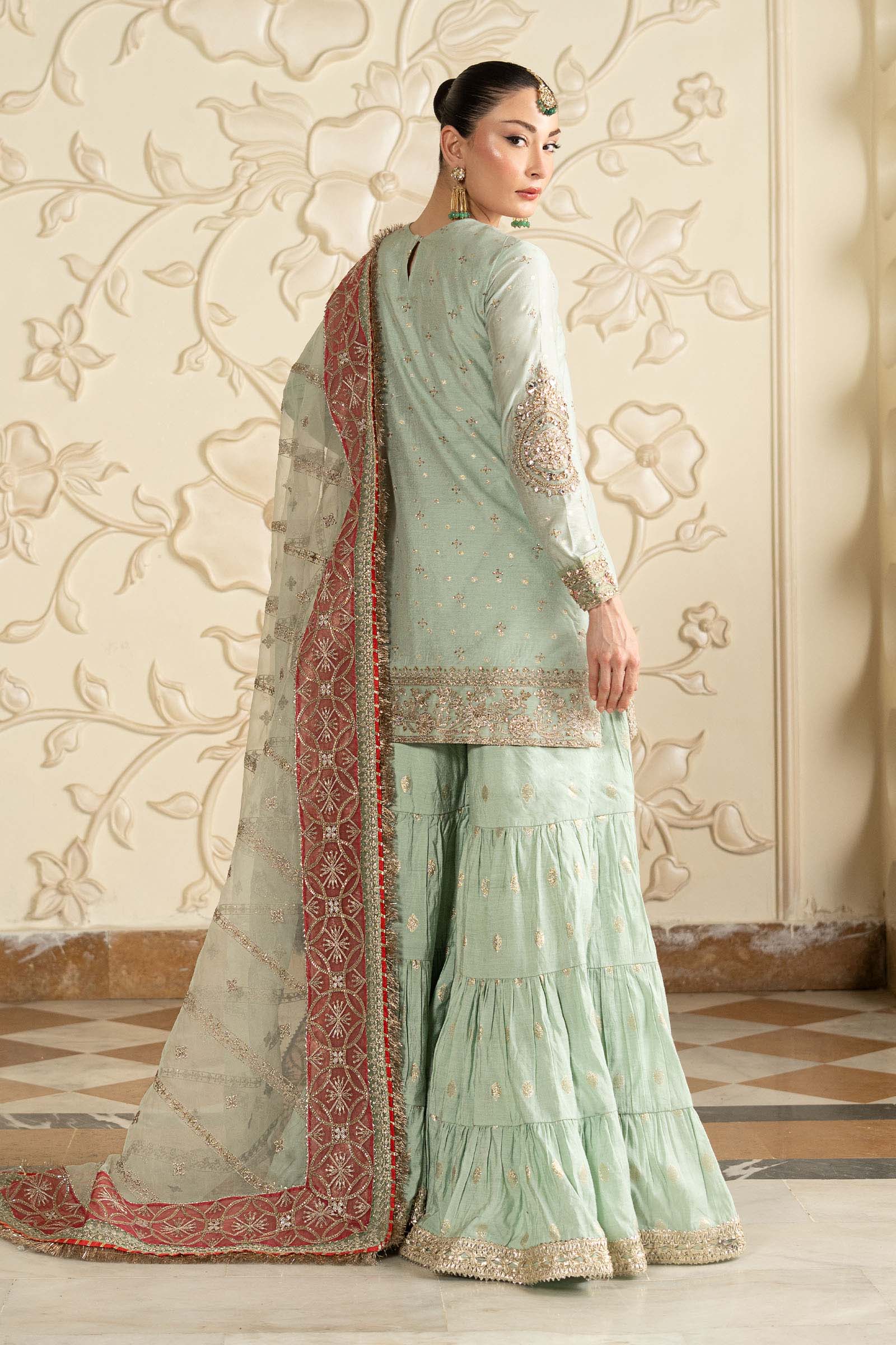 3 Piece Embroidered Cotton Lurex Suit - Image 8
