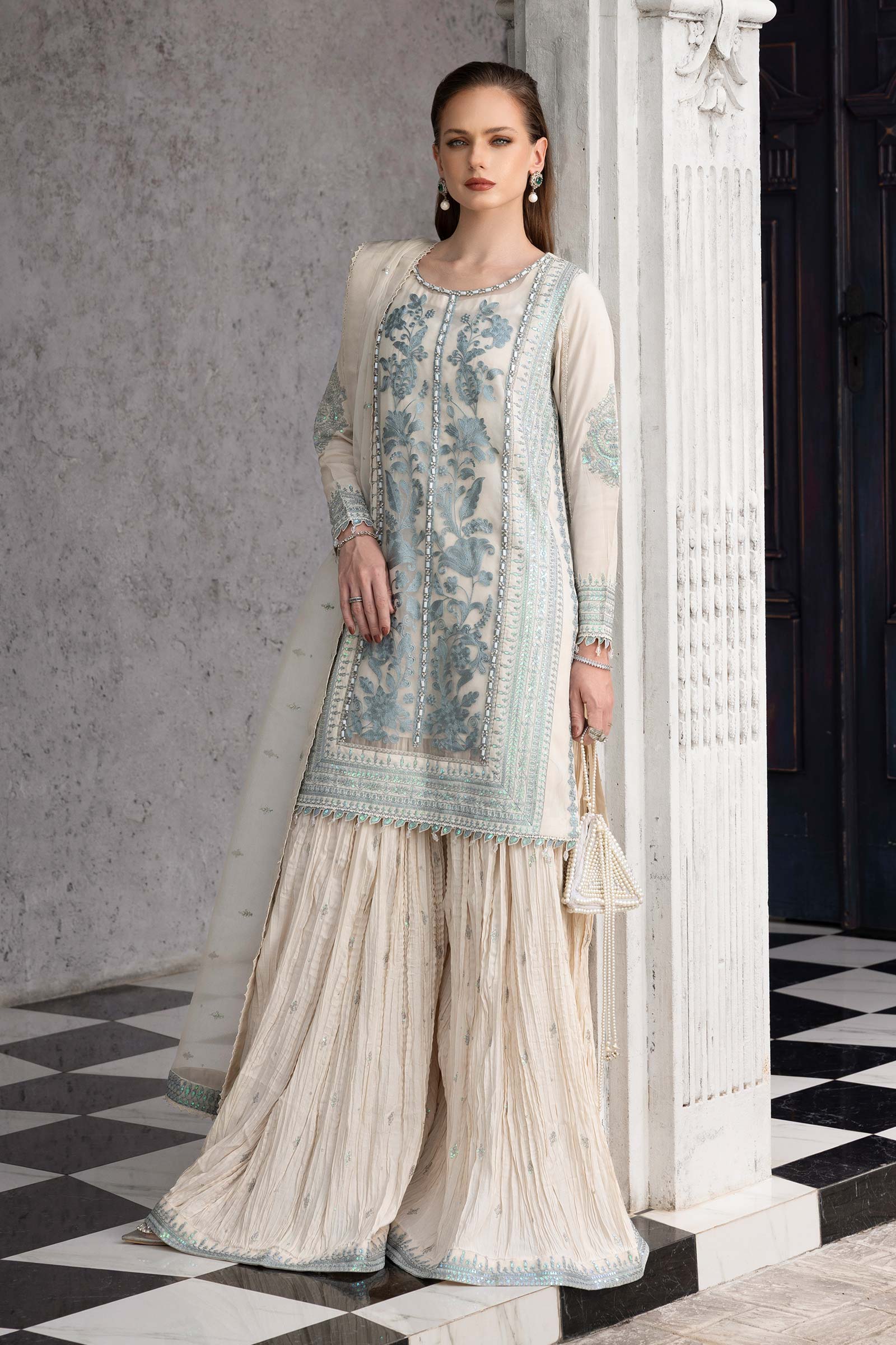 3 Piece Embroidered Organza Suit - Image 8
