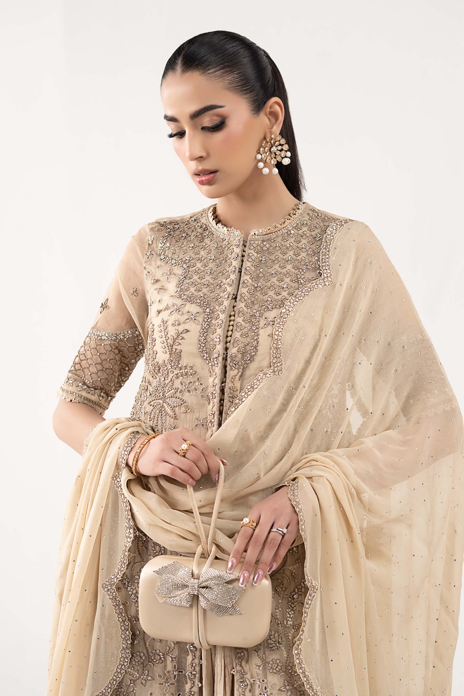 3 Piece Embroidered Organza Suit - Image 2