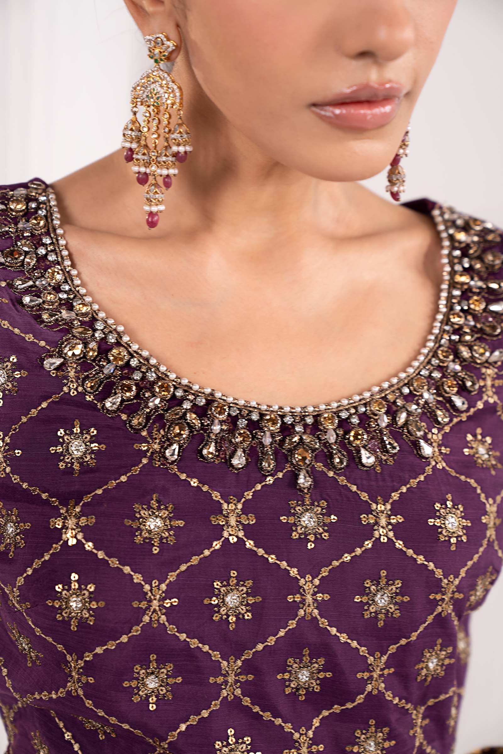 Embroidered Chiffon Saree - Image 6