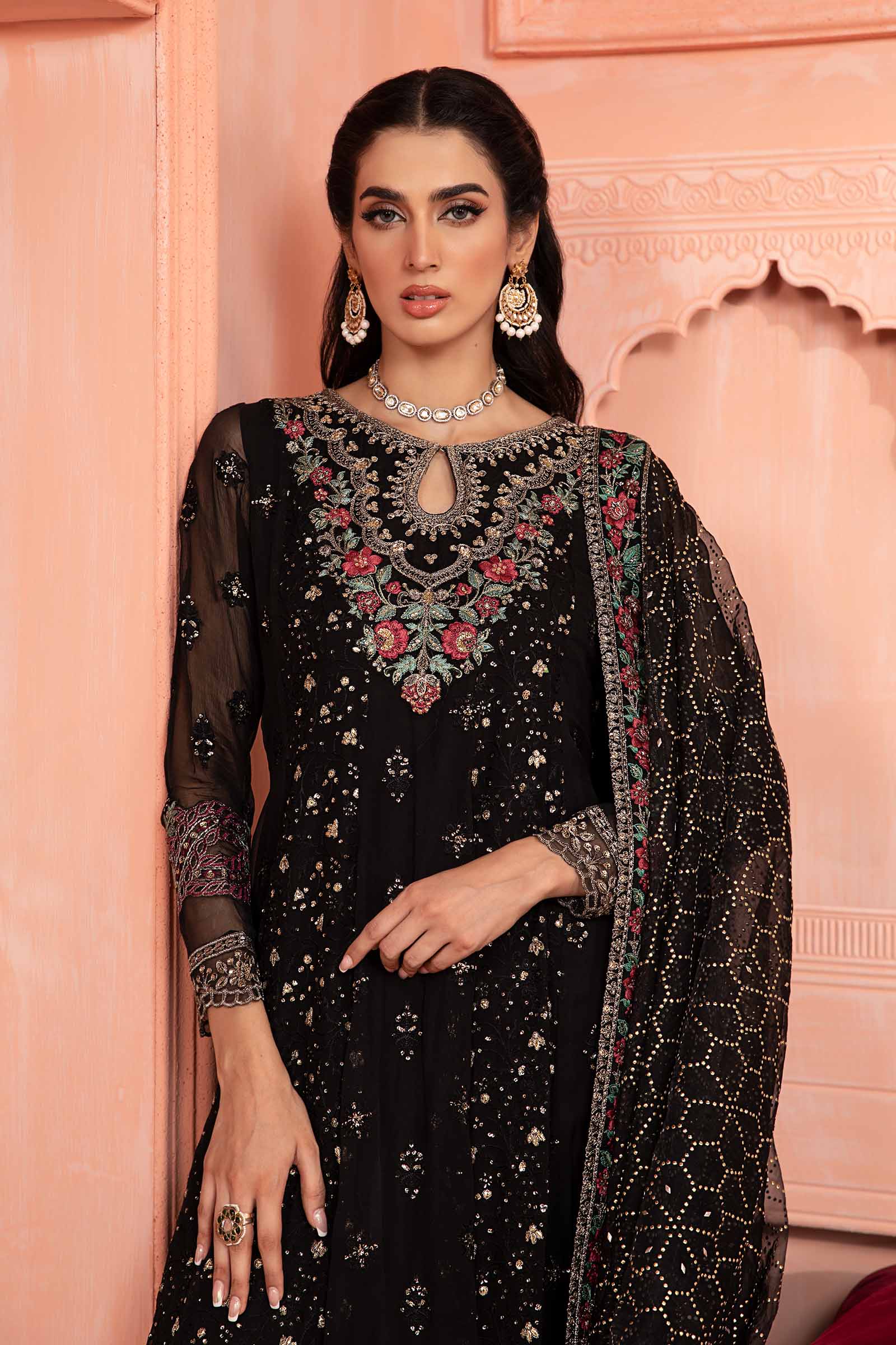 3 Piece Embroidered Bamber Chiffon Suit - Image 3