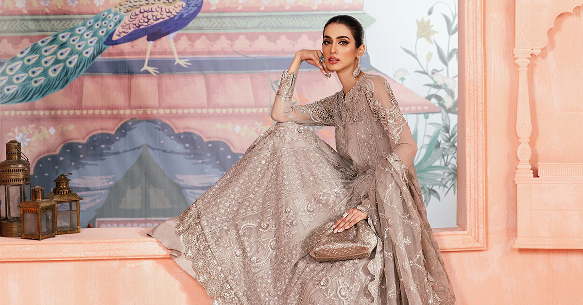 3 Piece Embroidered Net Suit - Image 5