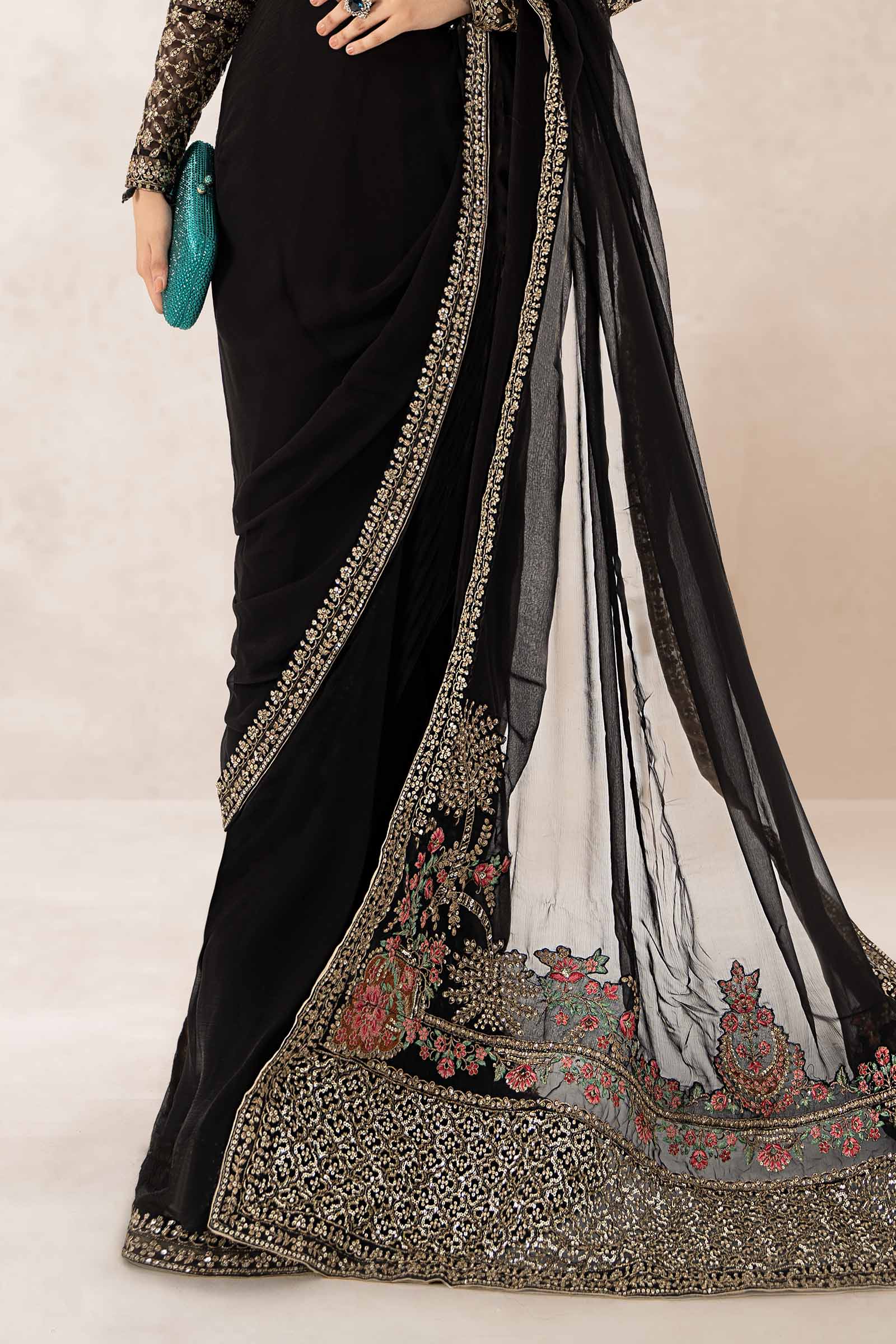 Embroidered Organza Saree - Image 4
