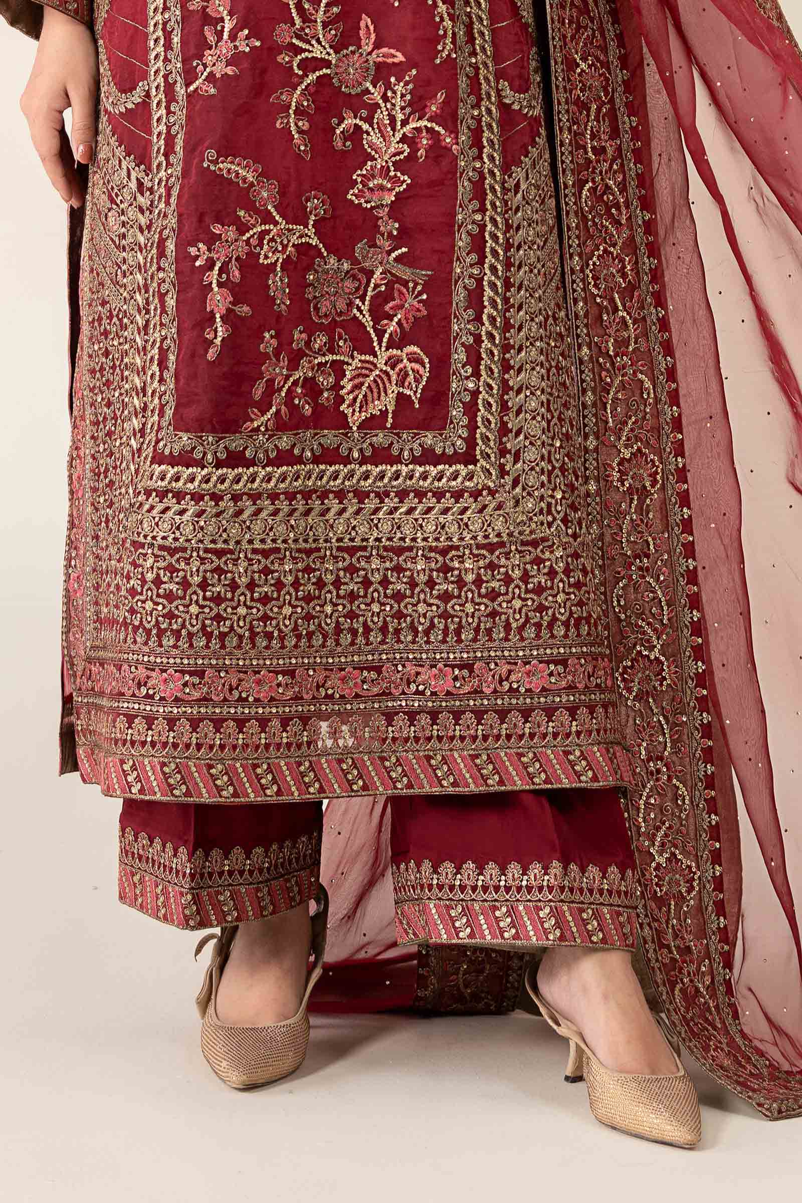 3 Piece Embroidered Organza Suit - Image 5