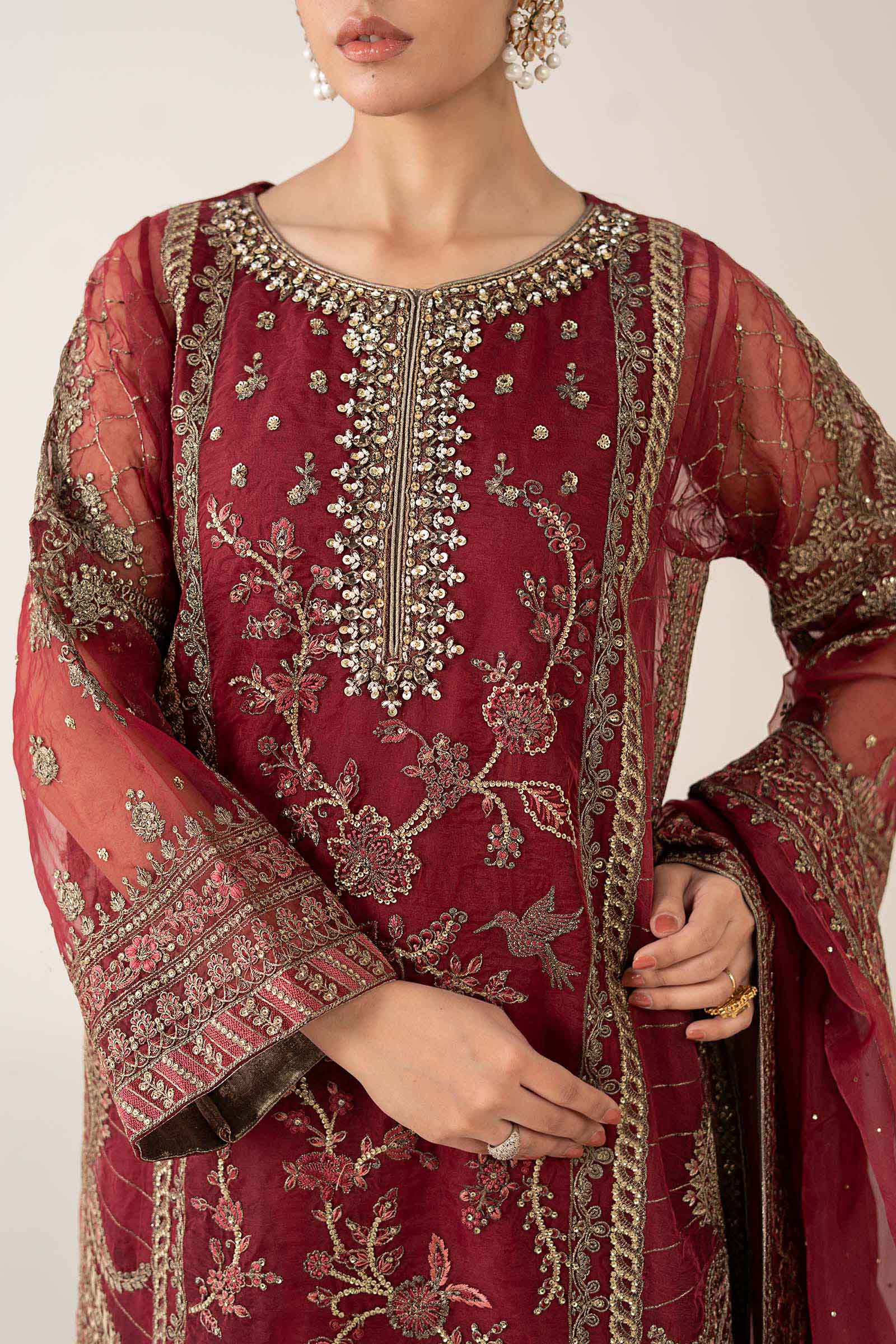 3 Piece Embroidered Organza Suit - Image 6