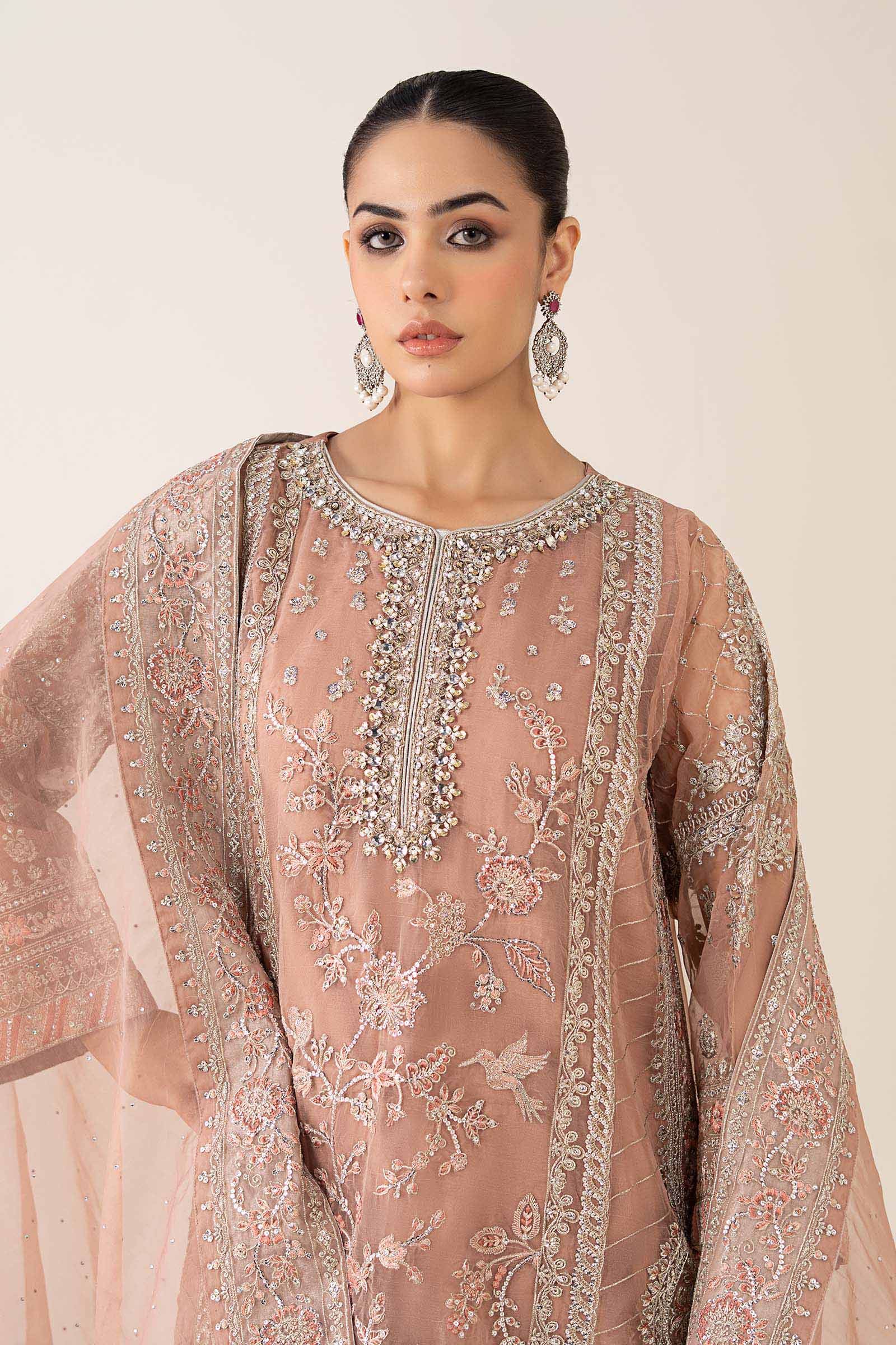 3 Piece Embroidered Organza Suit - Image 2