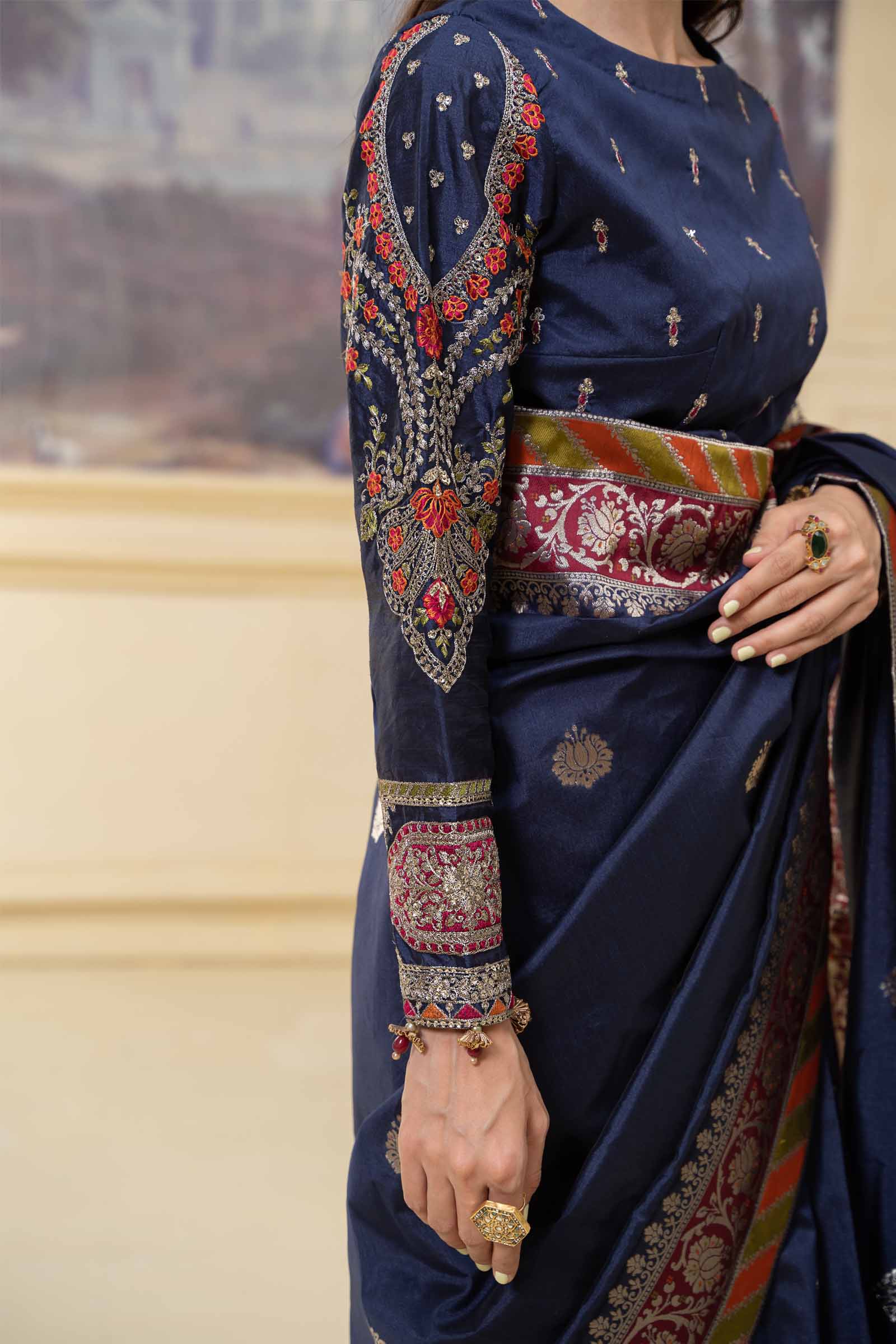 Saree Blue SF-W23-57 - Image 4