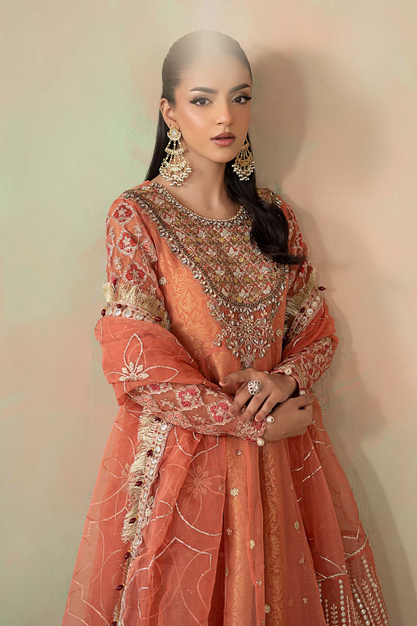 3 Piece Embroidered Organza Suit - Image 2