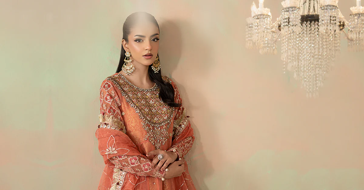 3 Piece Embroidered Organza Suit - Image 8