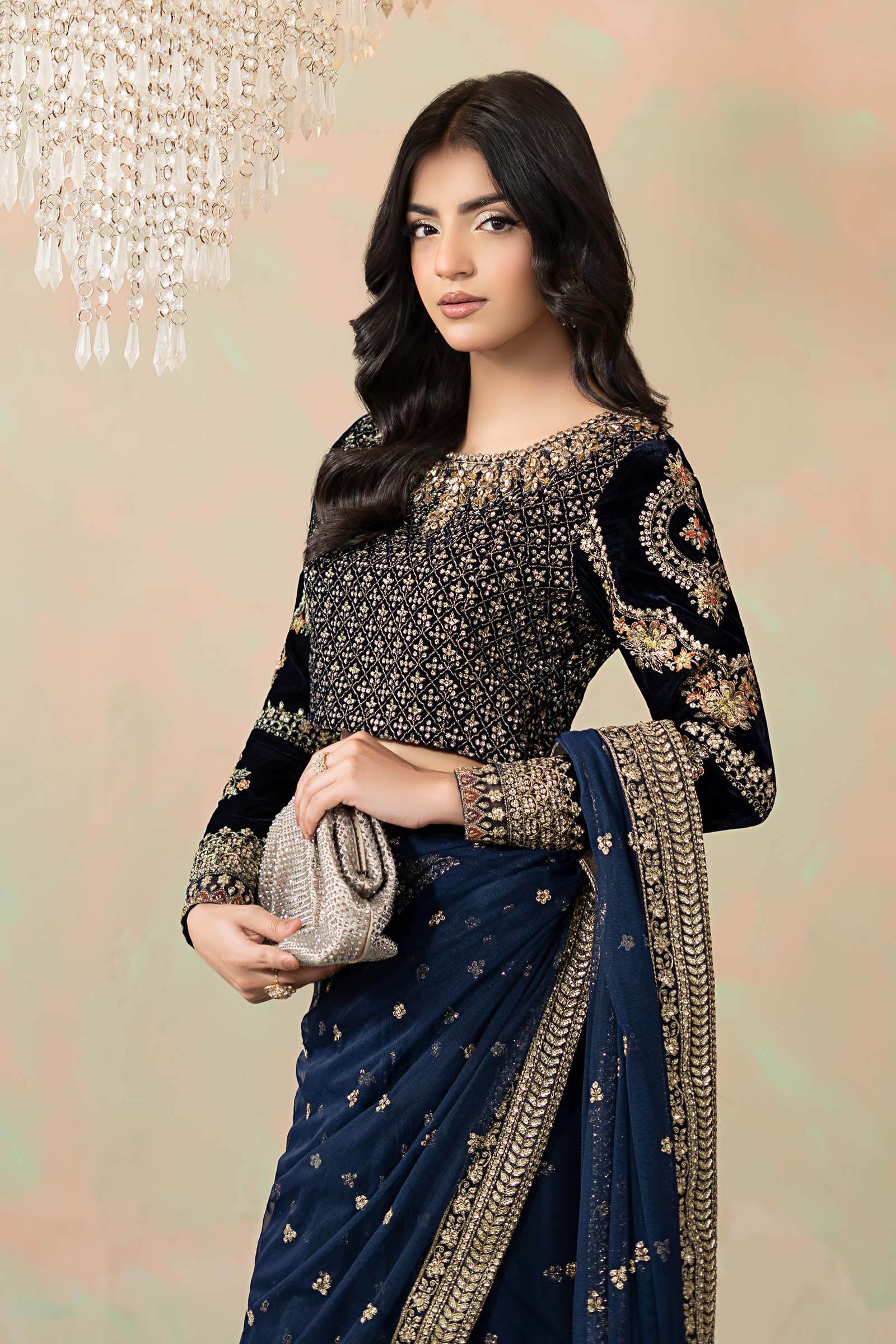 Embroidered Net Saree - Image 2