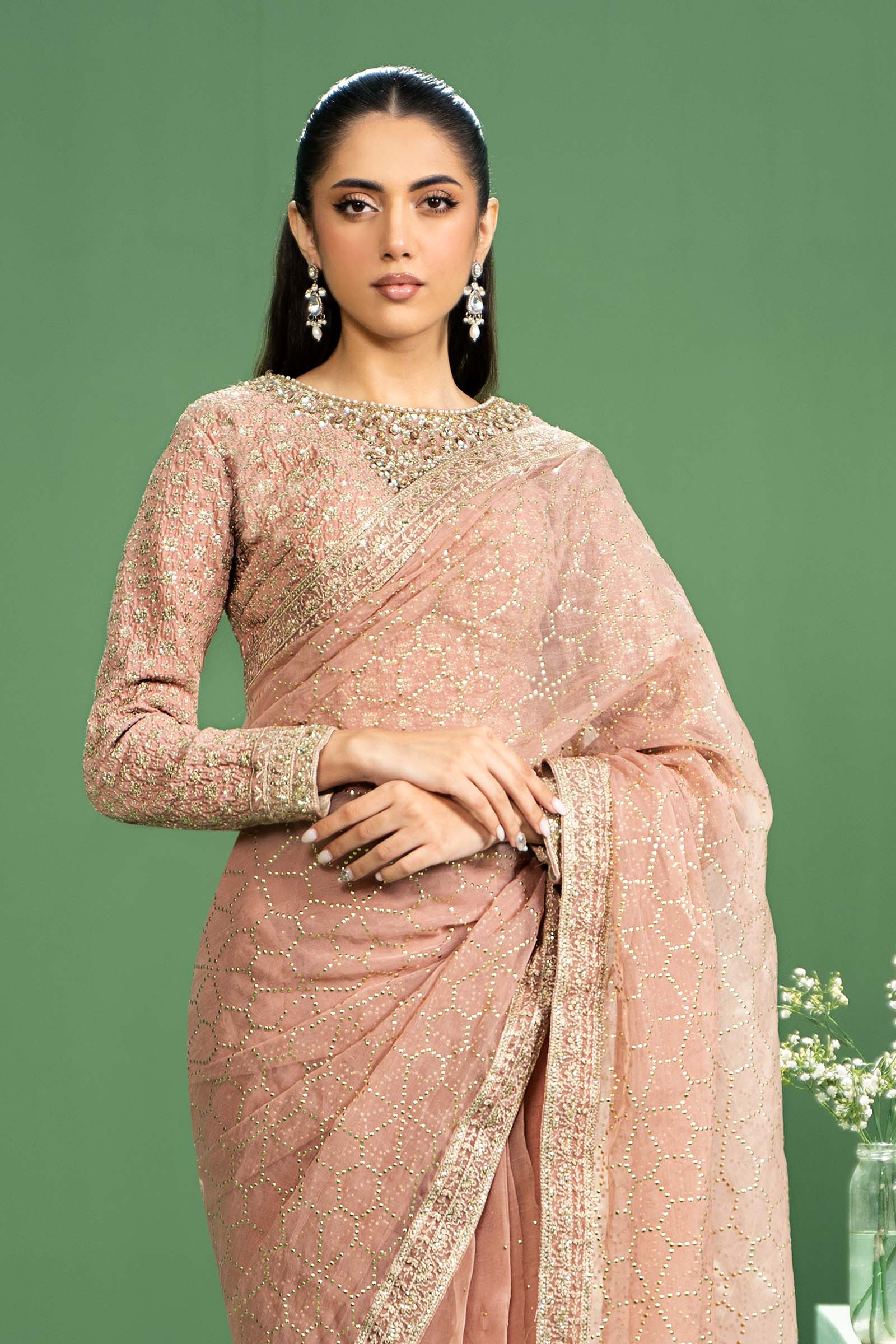 3 Piece Embroidered Raw Silk Suit - Image 2