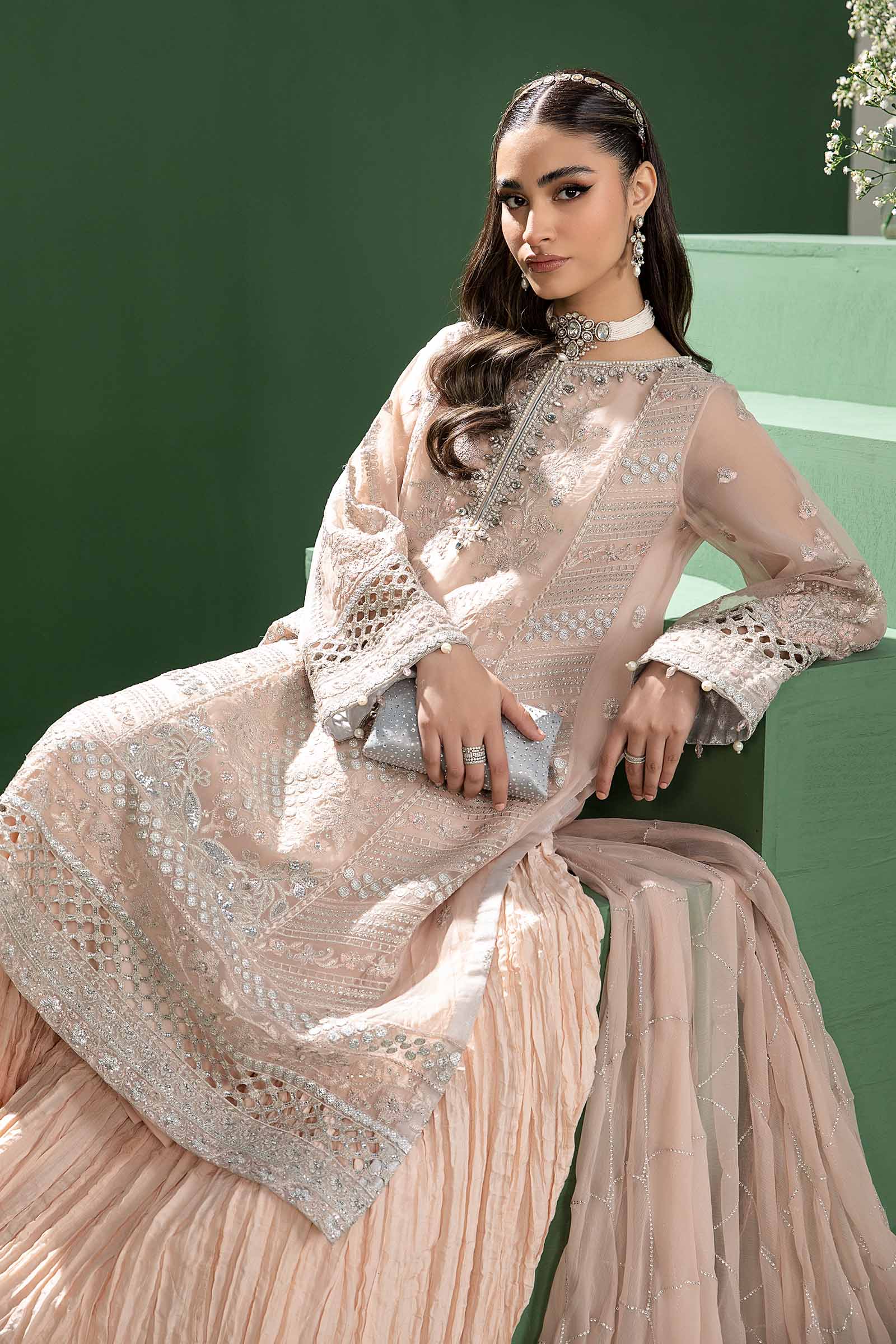 3 Piece Embroidered Organza Suit - Image 2