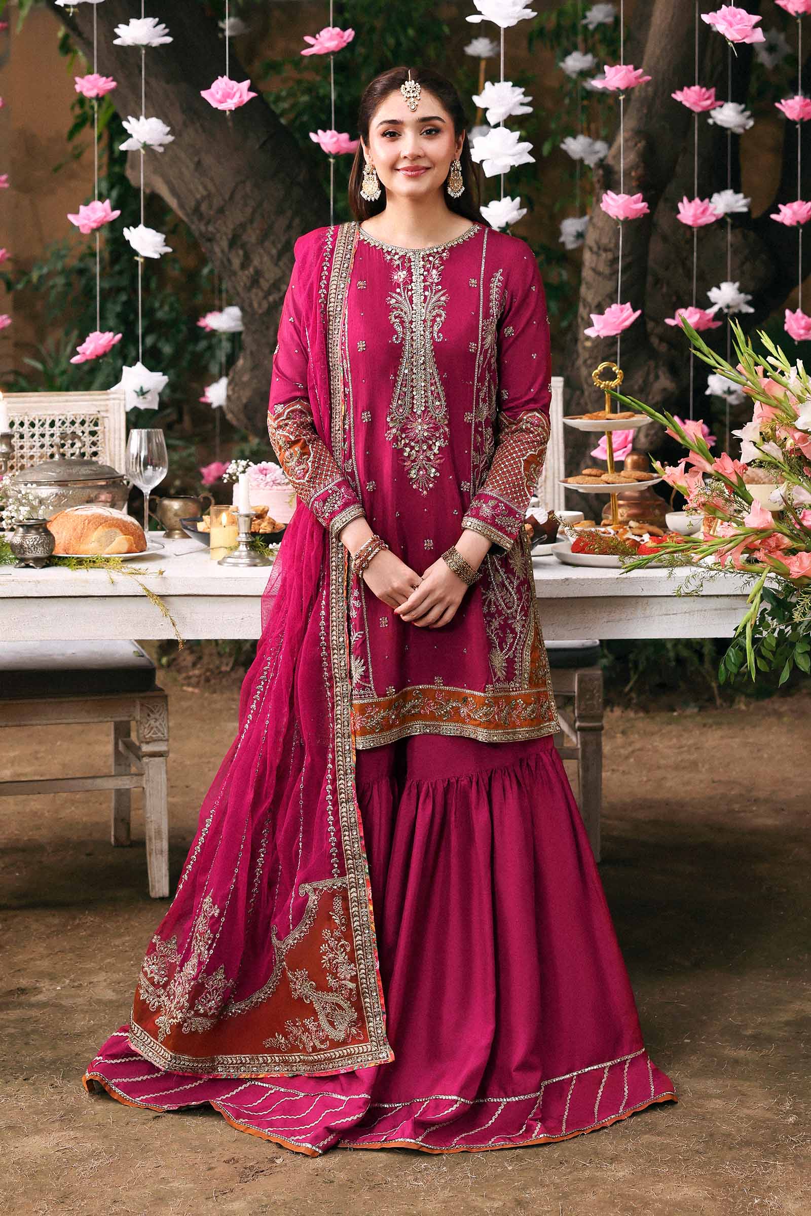 3 Piece Embroidered Raw Silk Suit - Image 2