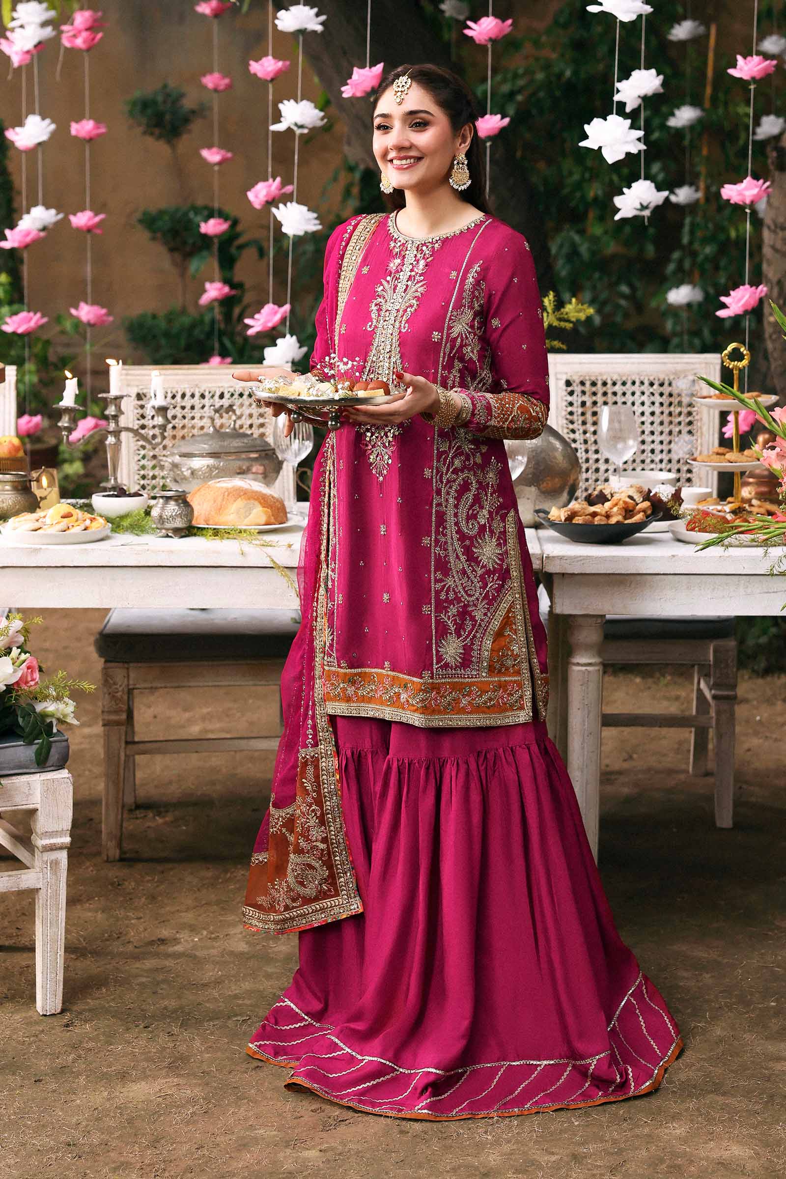 3 Piece Embroidered Raw Silk Suit - Image 4