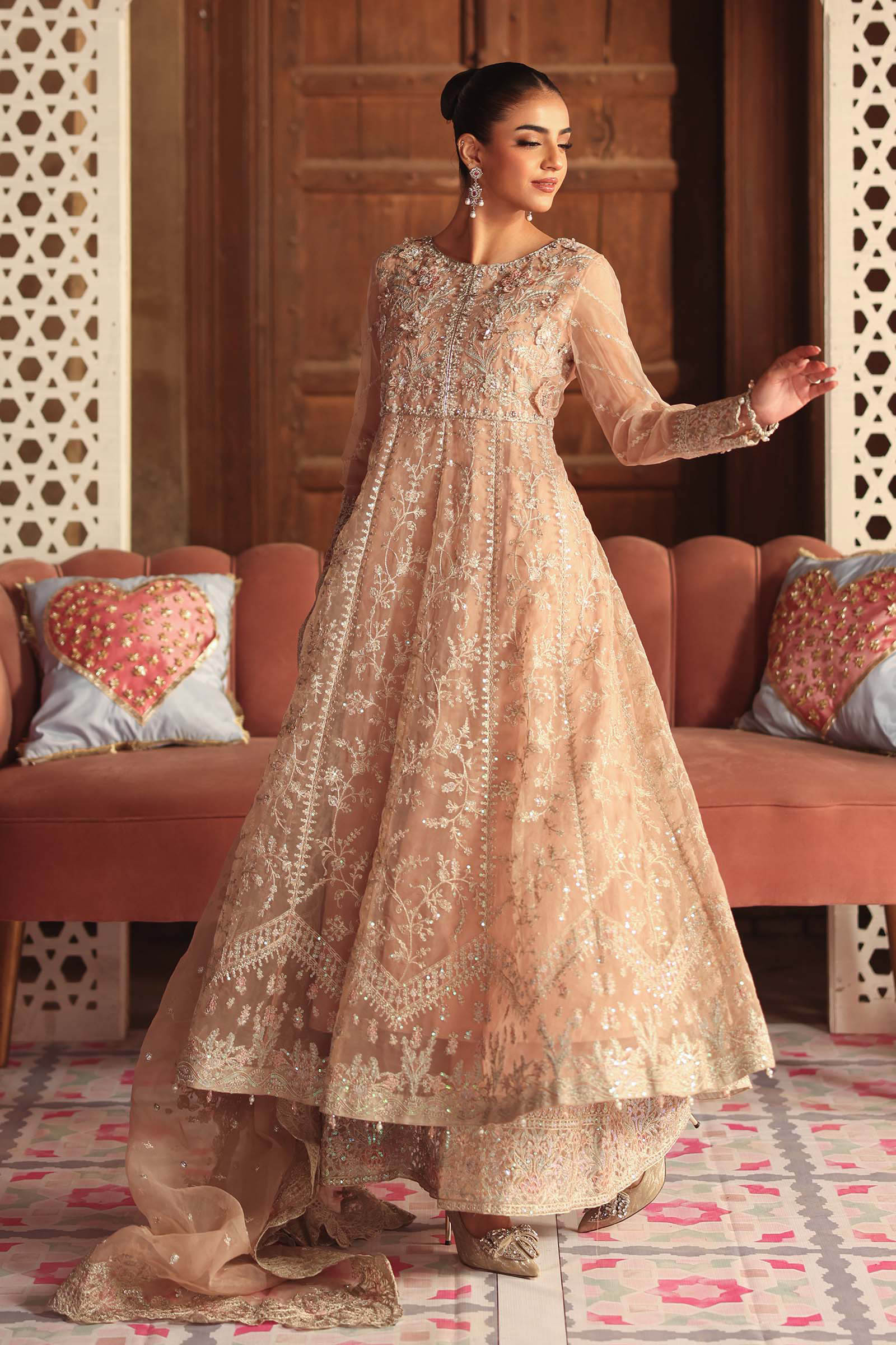 3 Piece Embroidered Organza Suit - Image 3