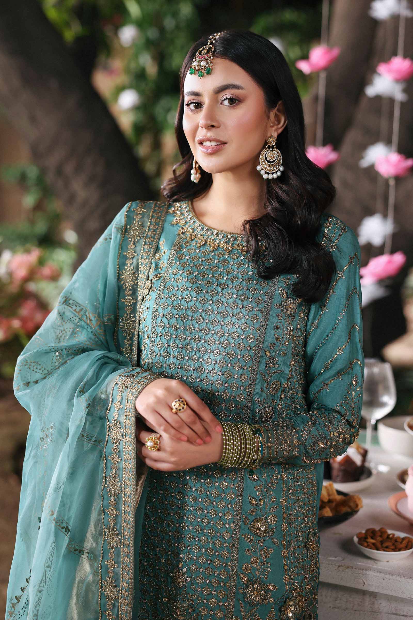 3 Piece Embroidered Raw Silk Suit - Image 5