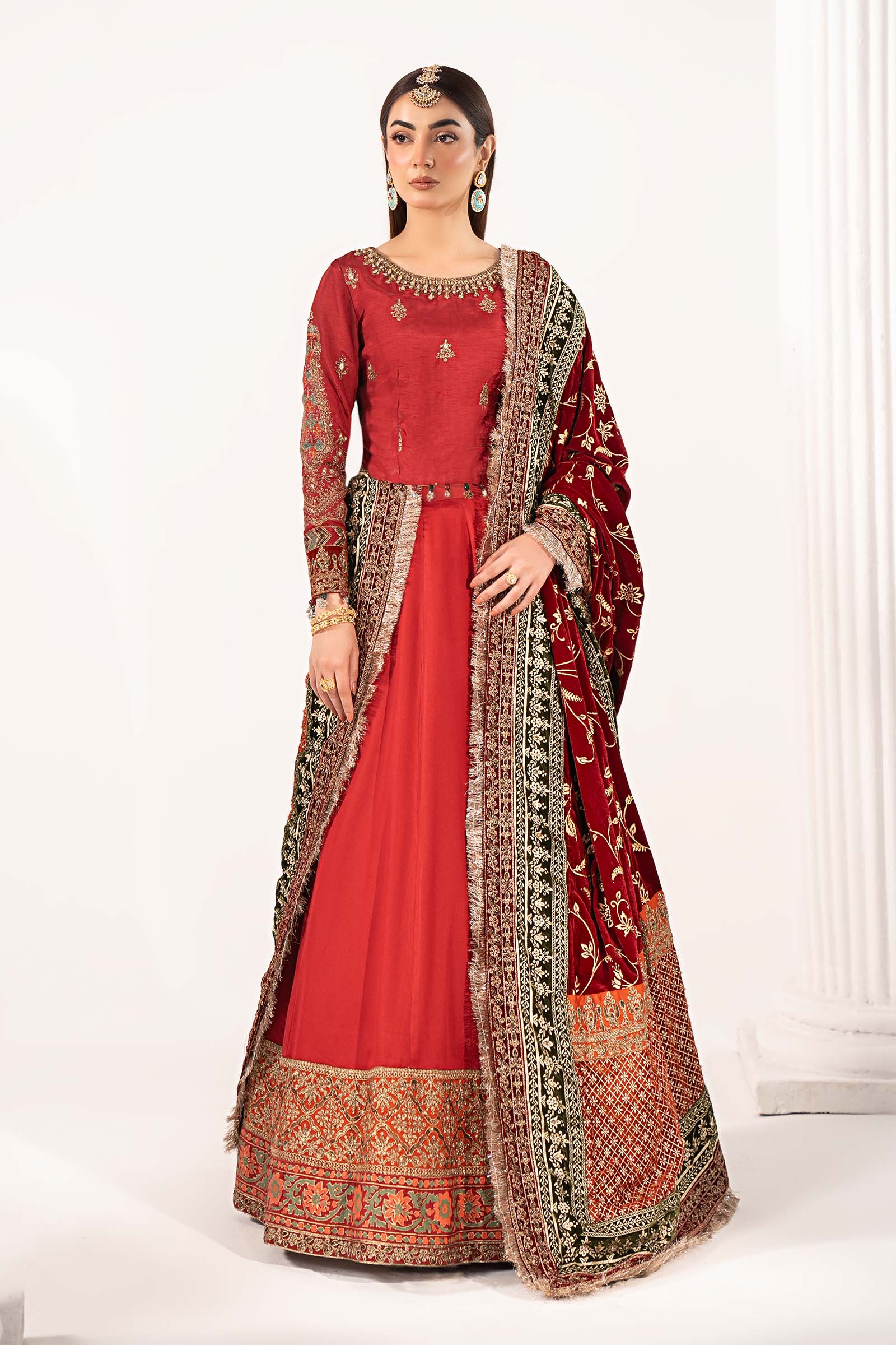 3 Piece Embroidered Raw Silk Suit - Image 5